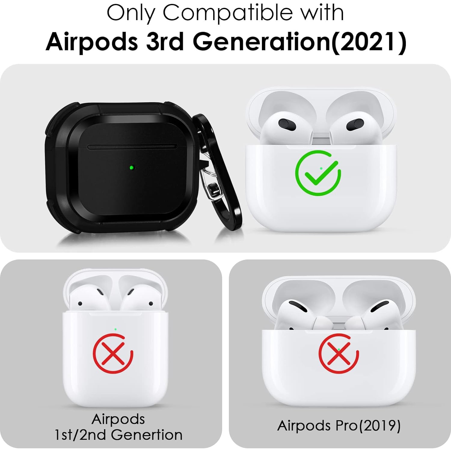 Cool Armor for AirPods 3 Case, Shockproof Air Pod 3 Case Cover for Men Women, Compatible with Apple Airpod 3rd
