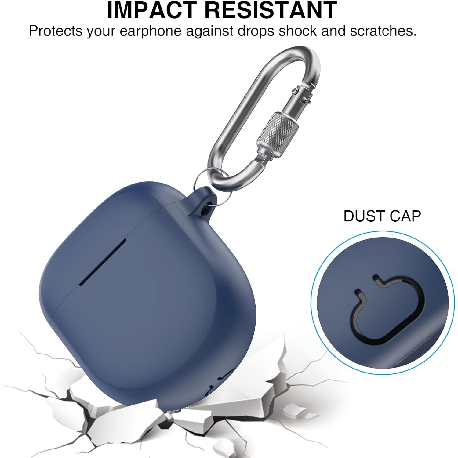 Silicone Case Compatible with Bose QuietComfort Earbuds II 2022[Front LED Visible] [Added Metal Carabiner]