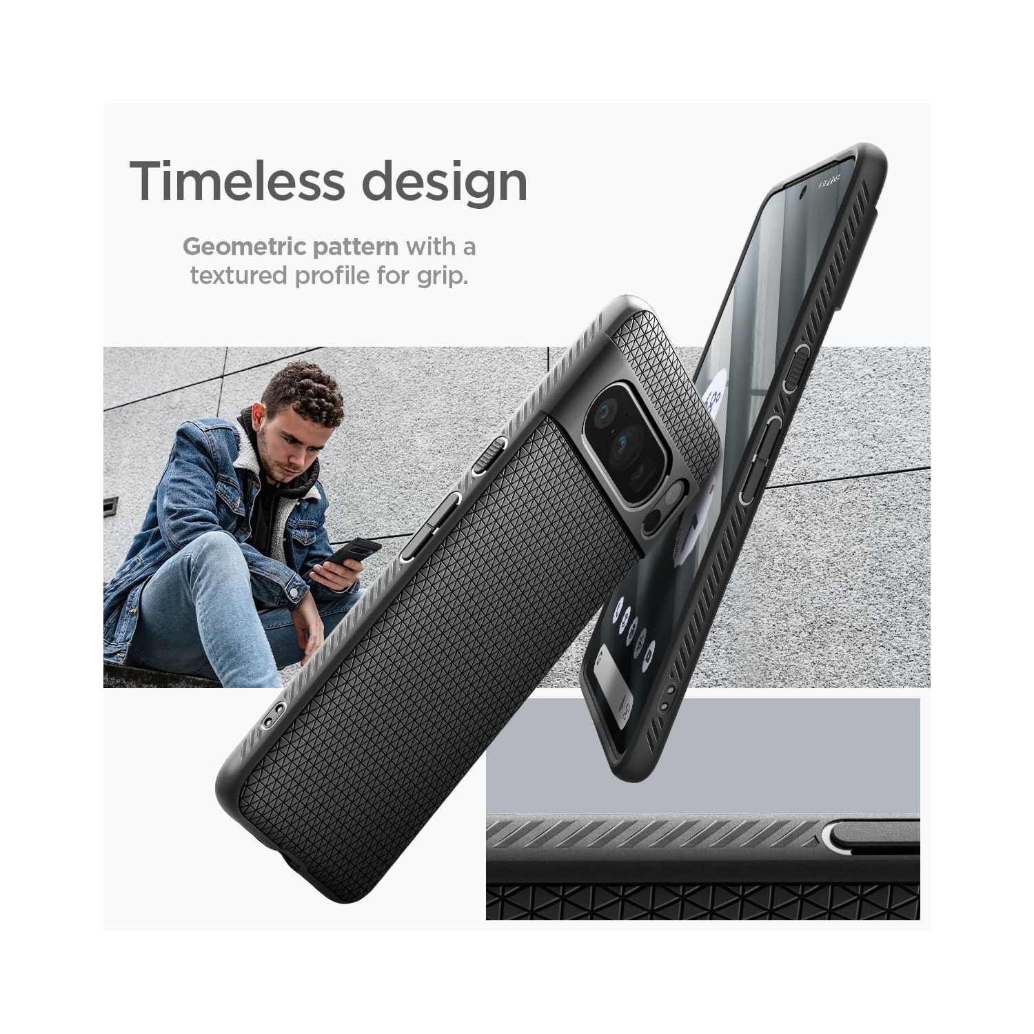 Liquid Air Armor conçu pour l'étui pour Pixel 8 Pro, [technologie Air Cushion] - Noir mat