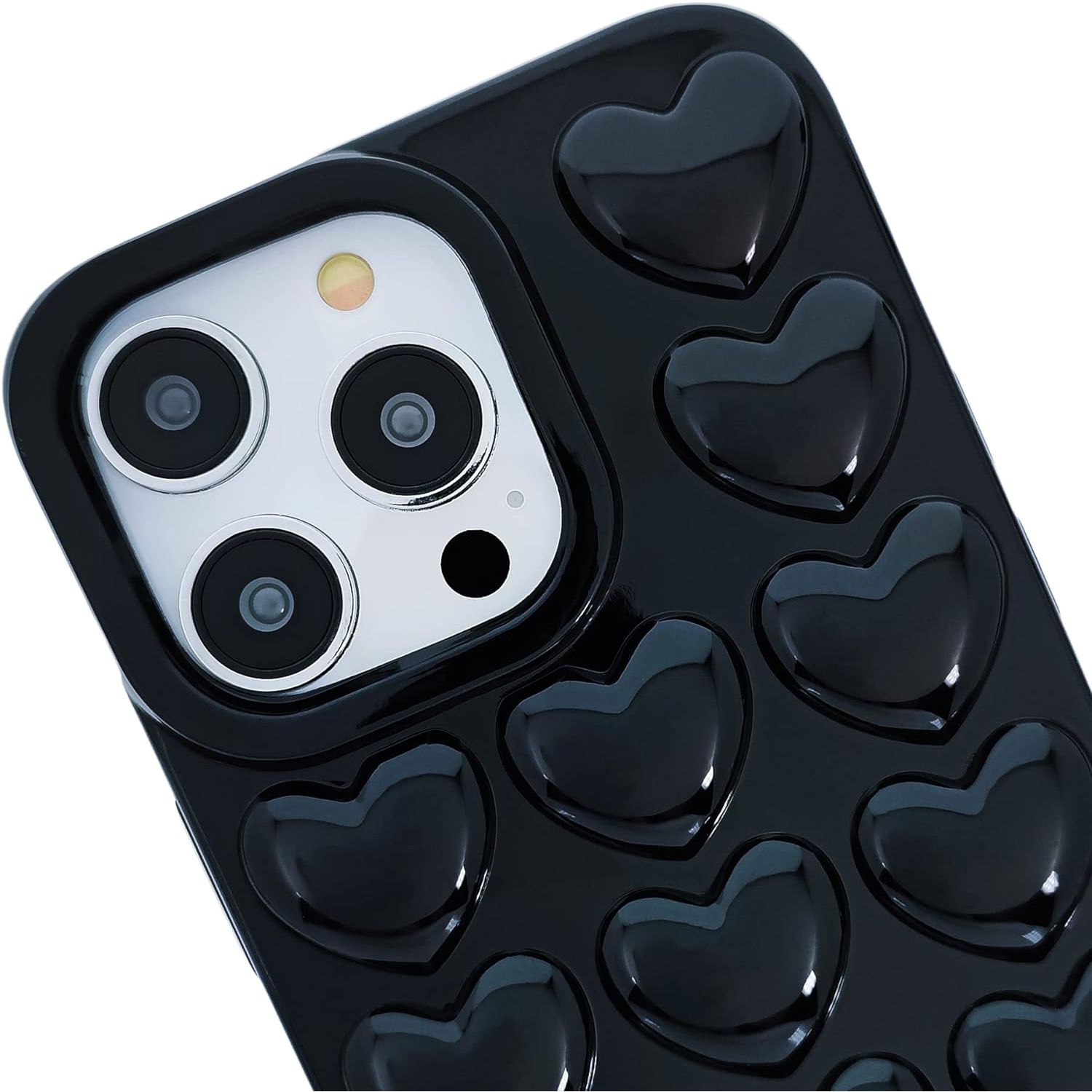 iPhone 15 Plus Case for Women, 3D Pop Bubble Heart Kawaii Gel Cover, Cute Girly for iPhone15 Plus 6.7 inch -