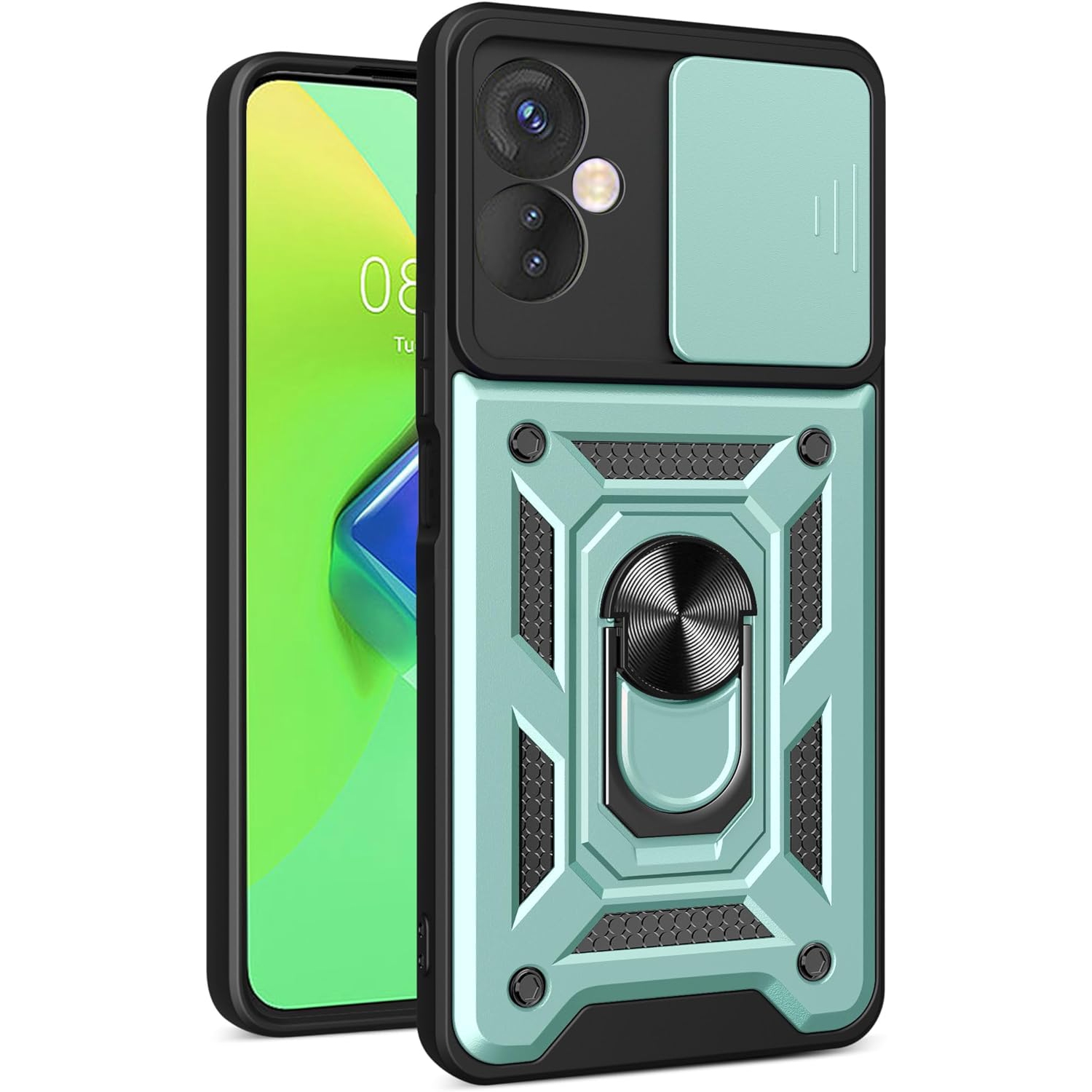 Compatible with Infinix Hot 30 Bracket Shell,with Slide Camera Lens Cover Compatible with Infinix Hot 30 X6831 Case