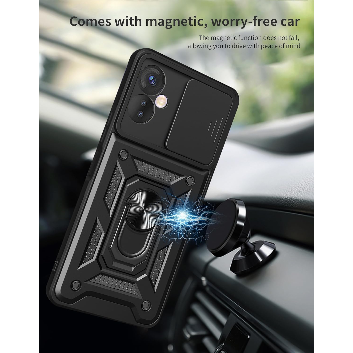 Compatible with Infinix Hot 30 Bracket Shell,with Slide Camera Lens Cover Compatible with Infinix Hot 30 X6831 Case