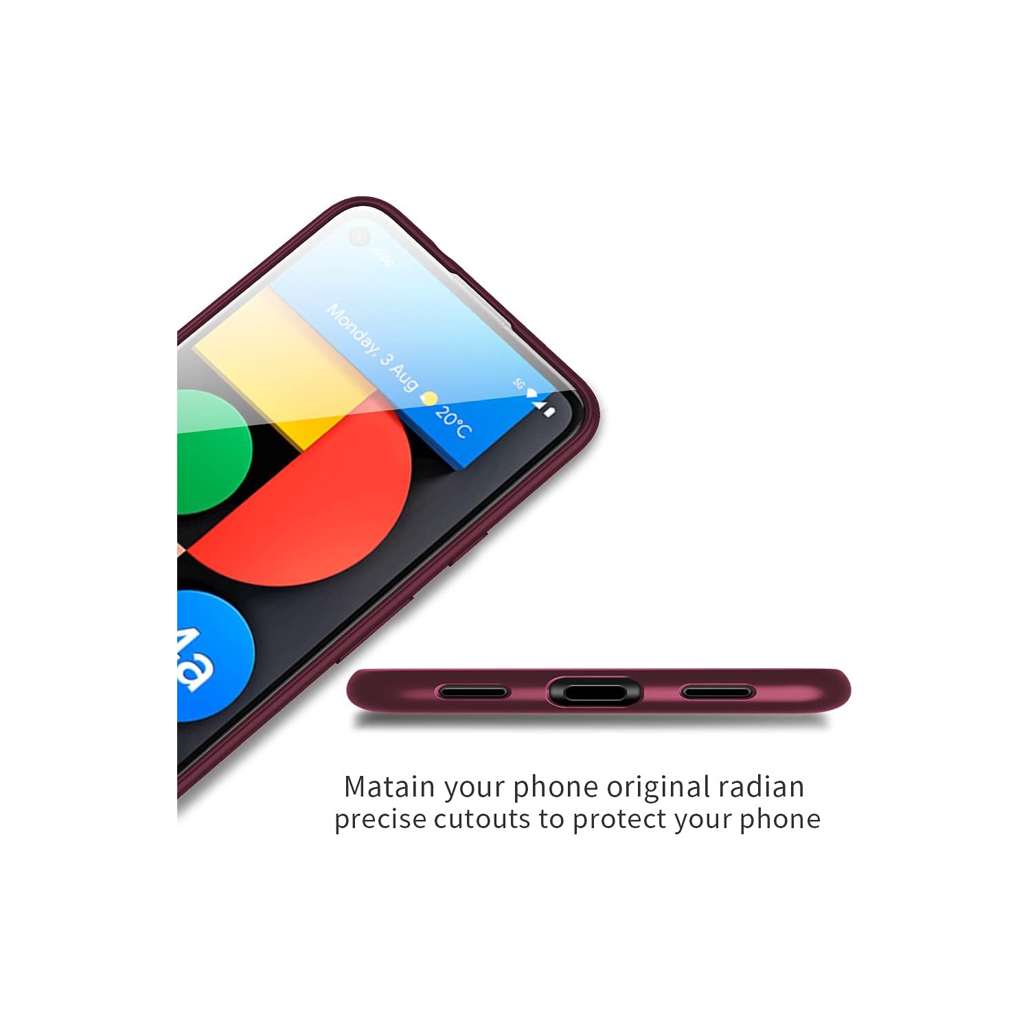Google Pixel 4a 5G Case Thin Ultra Slim Fit Mobile Phone Case Soft Flexible TPU Matte Finish Light Coating Grip