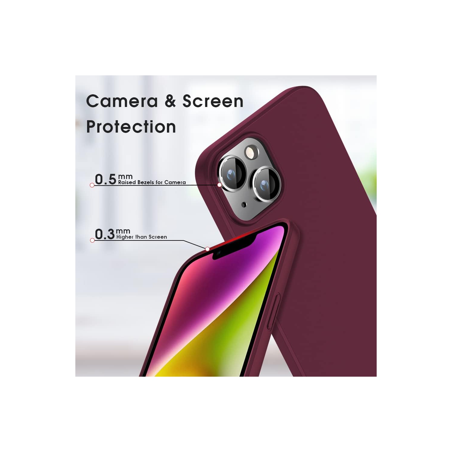 Compatible iPhone 14 Plus Case Slim Fit Ultra-Thin [Guardian Series] Soft TPU Matte Finish Coating Phone Cases