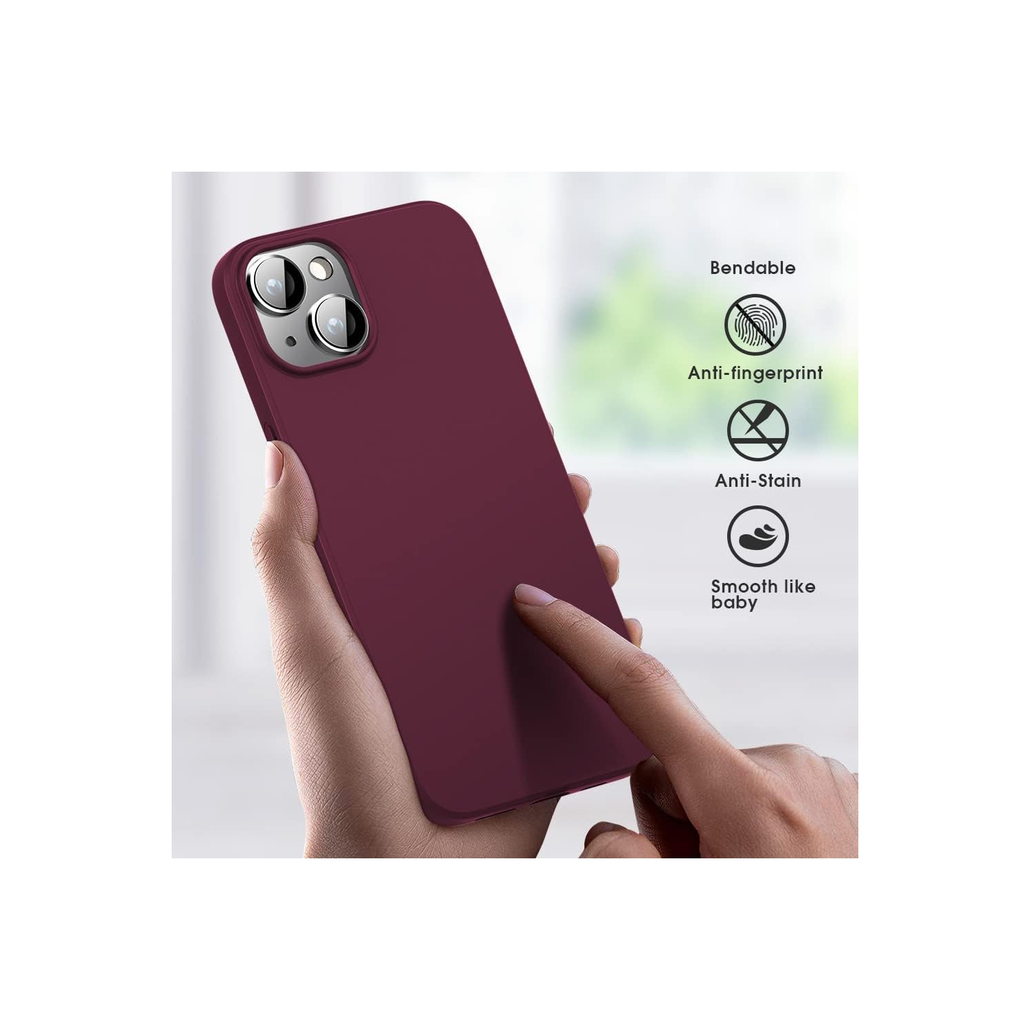 Compatible iPhone 14 Plus Case Slim Fit Ultra-Thin [Guardian Series] Soft TPU Matte Finish Coating Phone Cases