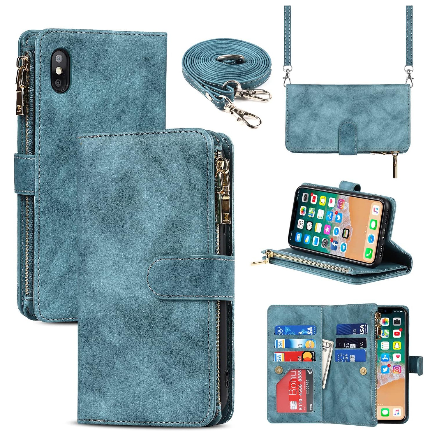 etui Coque iPhone Xs Max Case,iPhone Xs Max Wallet Case,iPhone Xs Max Phone Case,iPhone Xs Max Crossbody Case