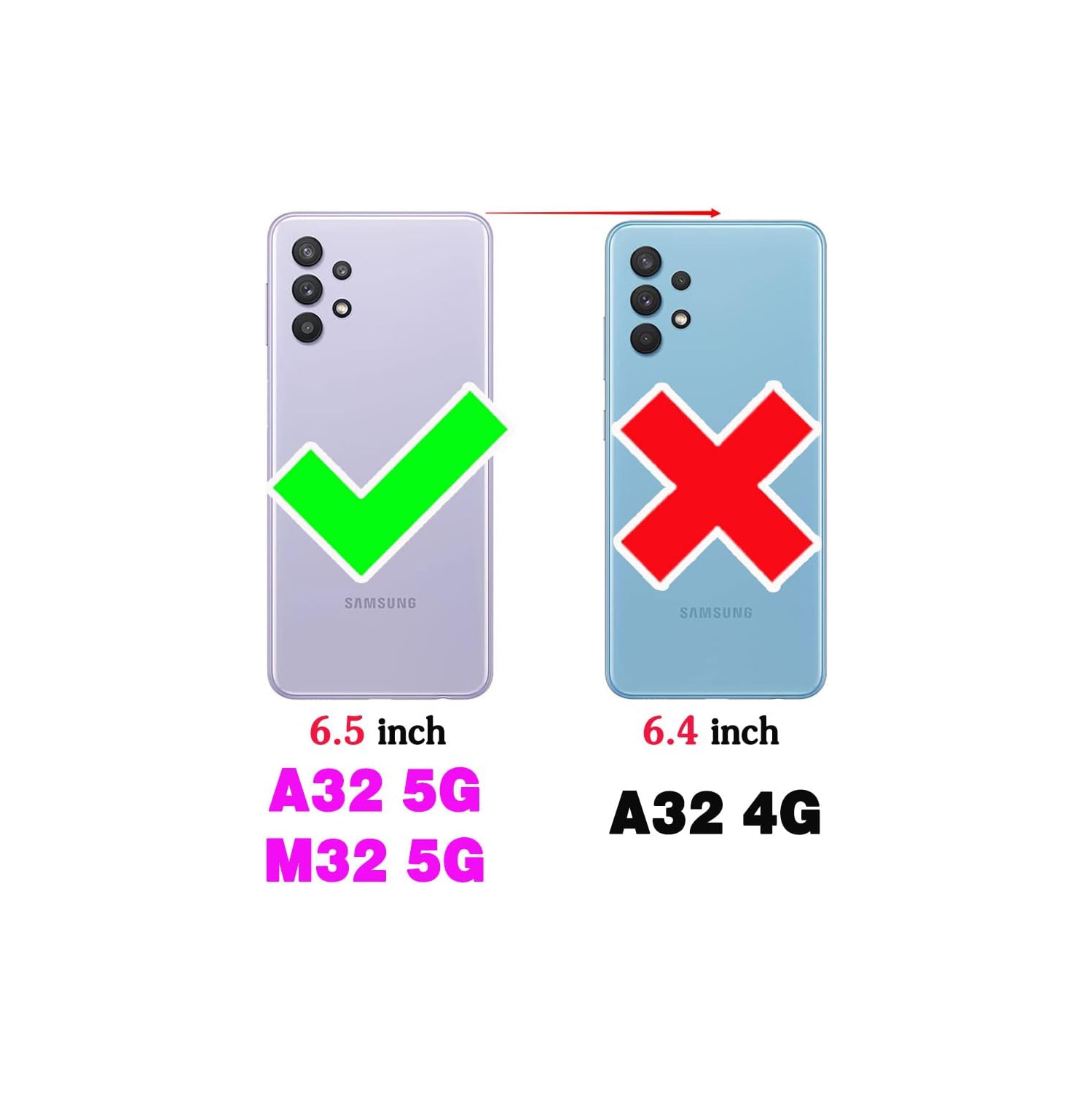 Phone Case for Samsung Galaxy A32 5G 2021 6.5 inch with Screen Protector and Slide Camera Cover Kickstand Stand