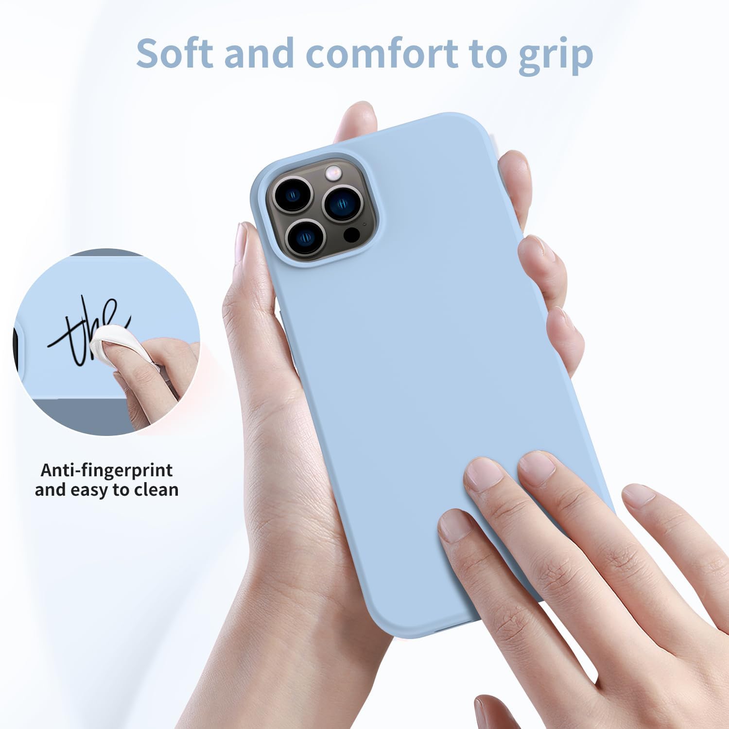 Compatible with iPhone 15 Pro Max Case with Screen Protector,Upgraded Liquid Silky Soft Silicone