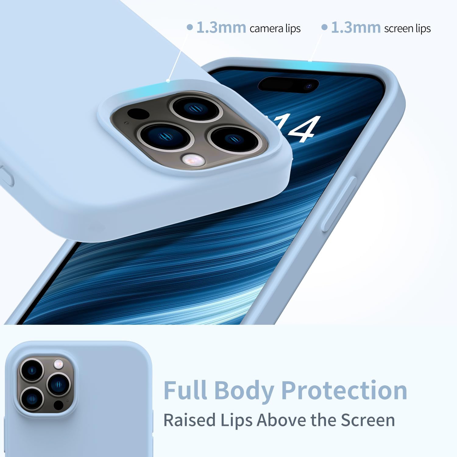 Compatible with iPhone 15 Pro Max Case with Screen Protector,Upgraded Liquid Silky Soft Silicone