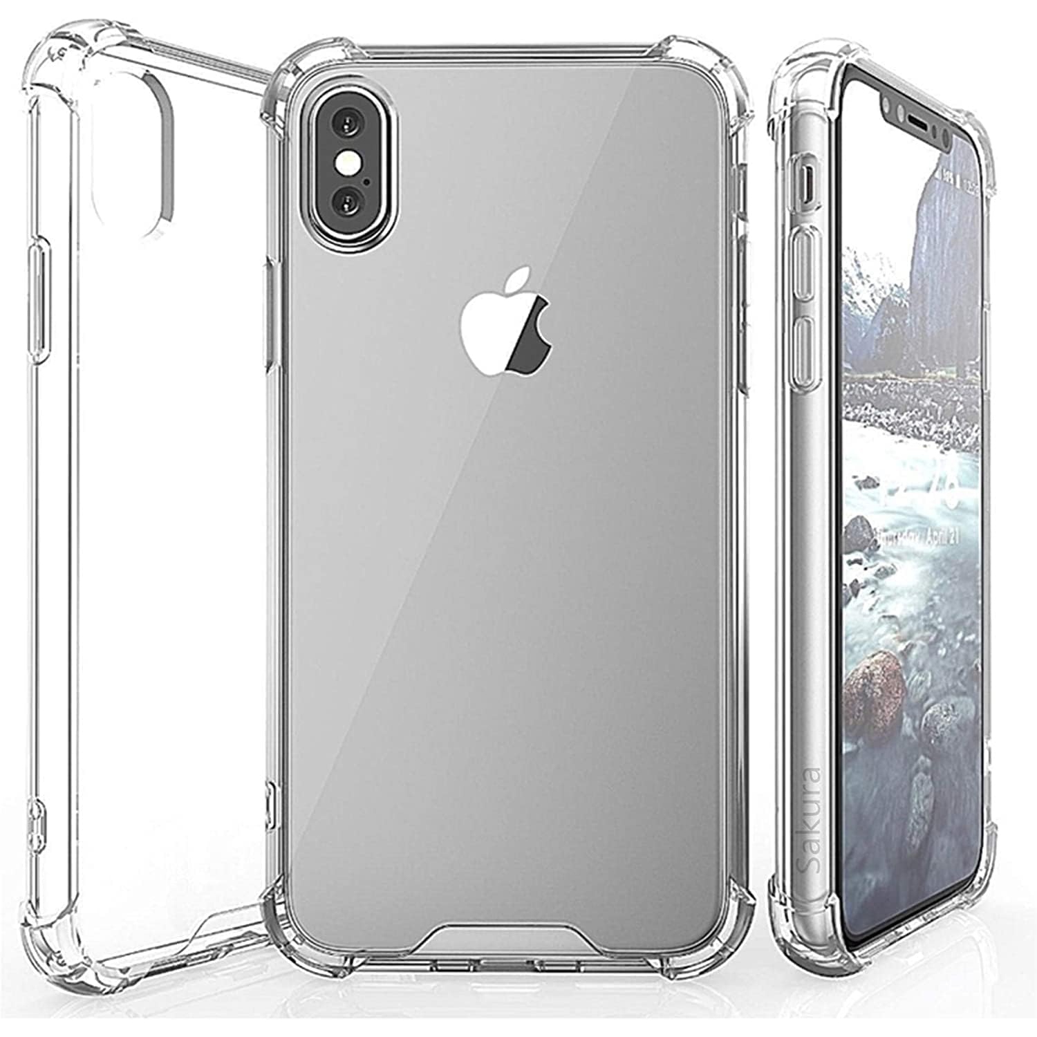 Pour les étuis iPhone X/iPhone XS, étuis transparents Bumper pour Apple iPhone 10 10S Qi Slim silicone rigide transparent