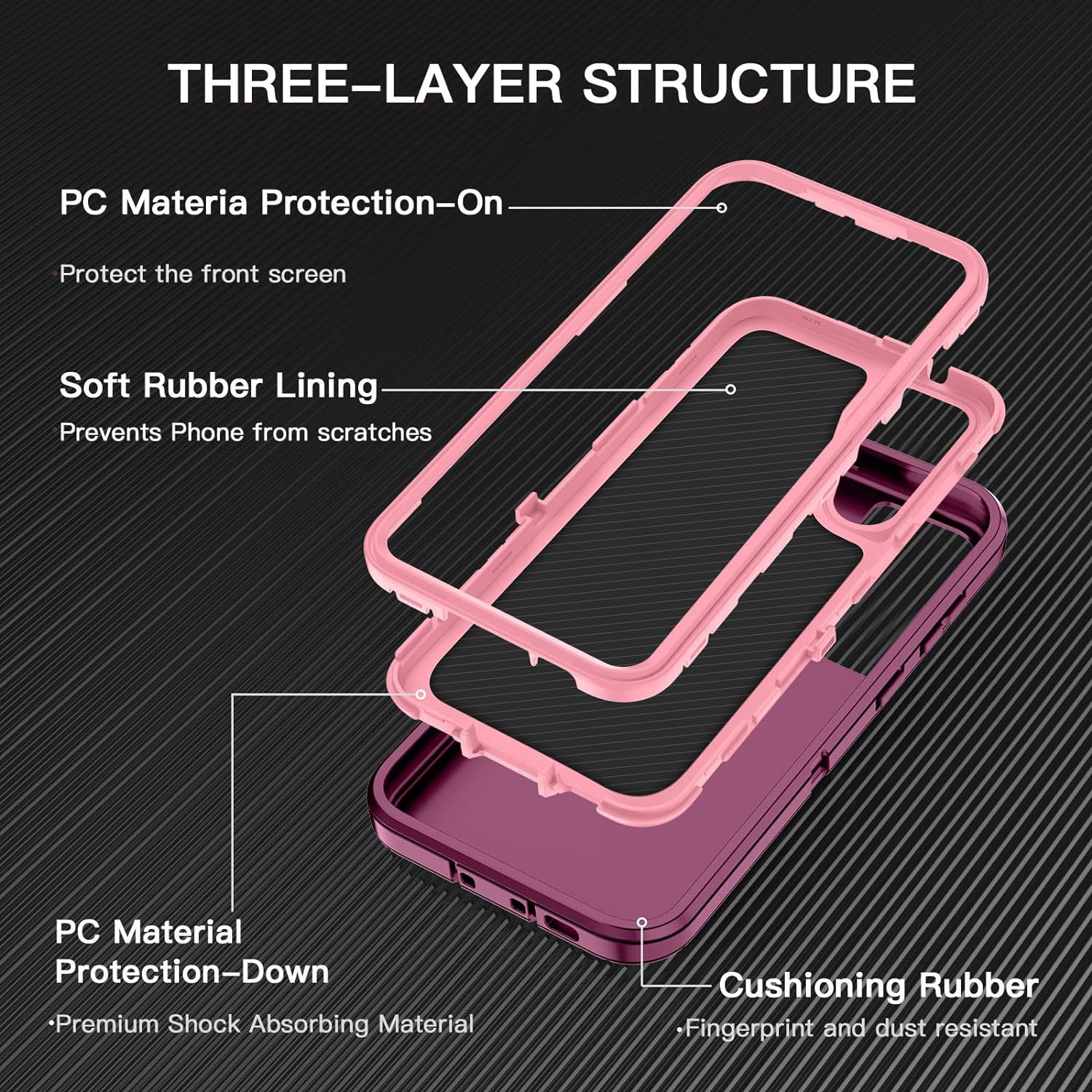 for Samsung Galaxy S23 FE 5G Case Shockproof Dust/Drop Proof 3-Layer Full Body Protection [Without Screen