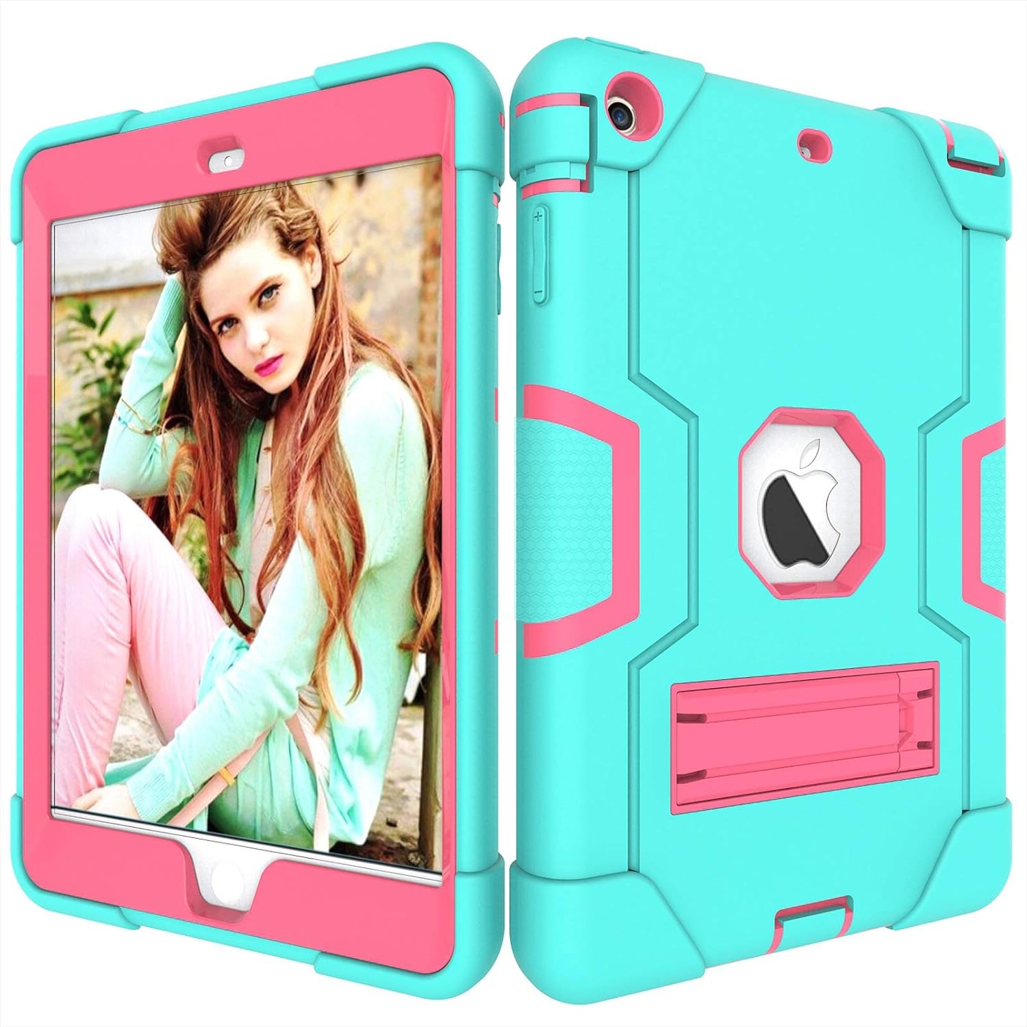 Case for iPad Mini 1/2/3 Retina Case,iPad Mini Case,iPad Mini 2 Case,iPad Mini 3 Case,3 IN 1 Hybrid [Soft&Hard]