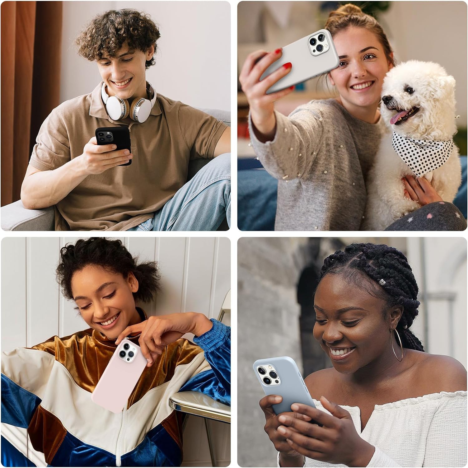 Compatible with iPhone 15 Pro Max Case 6.7 inch, Silky Touch Premium Soft Liquid Silicone Rubber