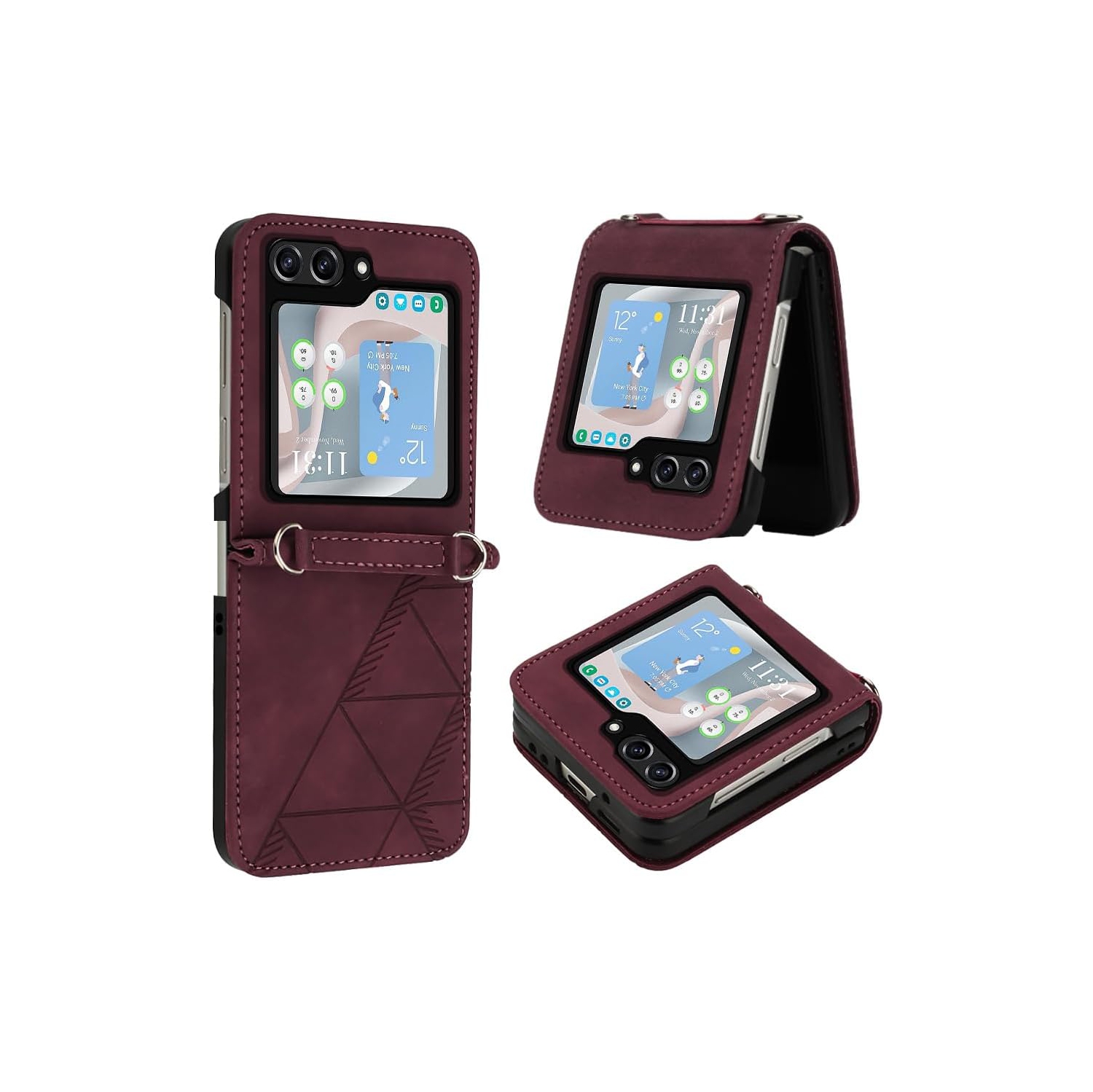 Samsung Galaxy Z Flip 5 Phone Case,Samsung A25 5G PU Leather Wallet Case,Credit Cards Holder Kickstand