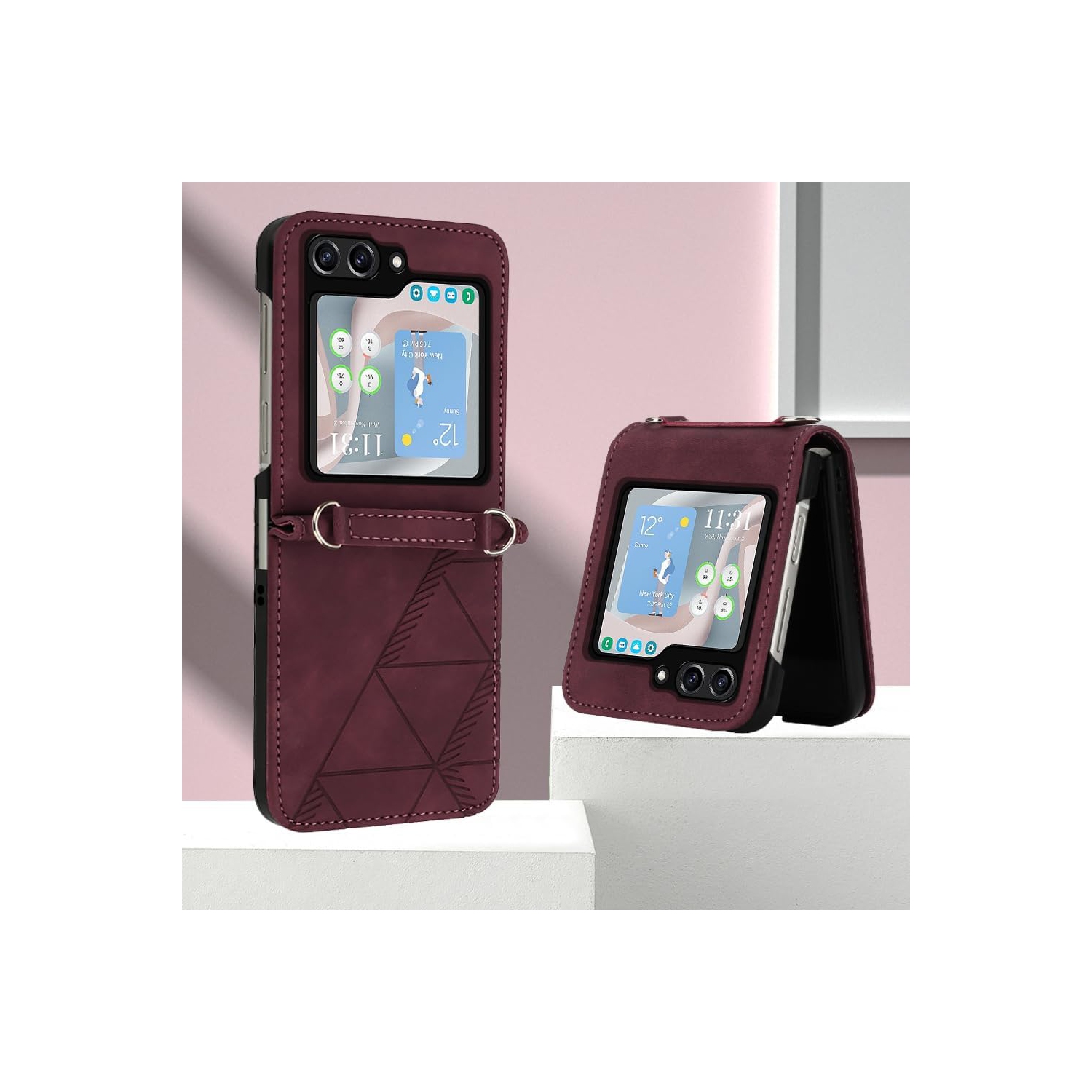 Samsung Galaxy Z Flip 5 Phone Case,Samsung A25 5G PU Leather Wallet Case,Credit Cards Holder Kickstand