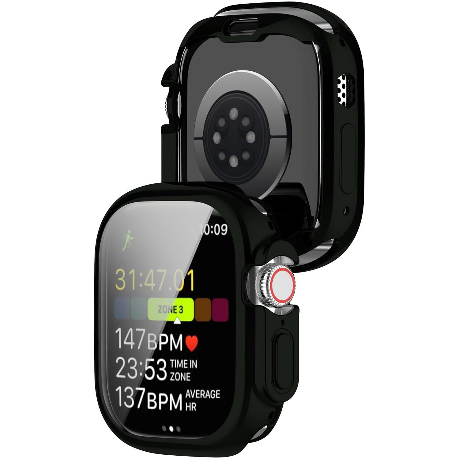 Compatible avec l'étui protecteur d'écran Ultra 49&nbsp;mm pour Apple Watch, couverture complète, TPUR souple résistant aux rayures