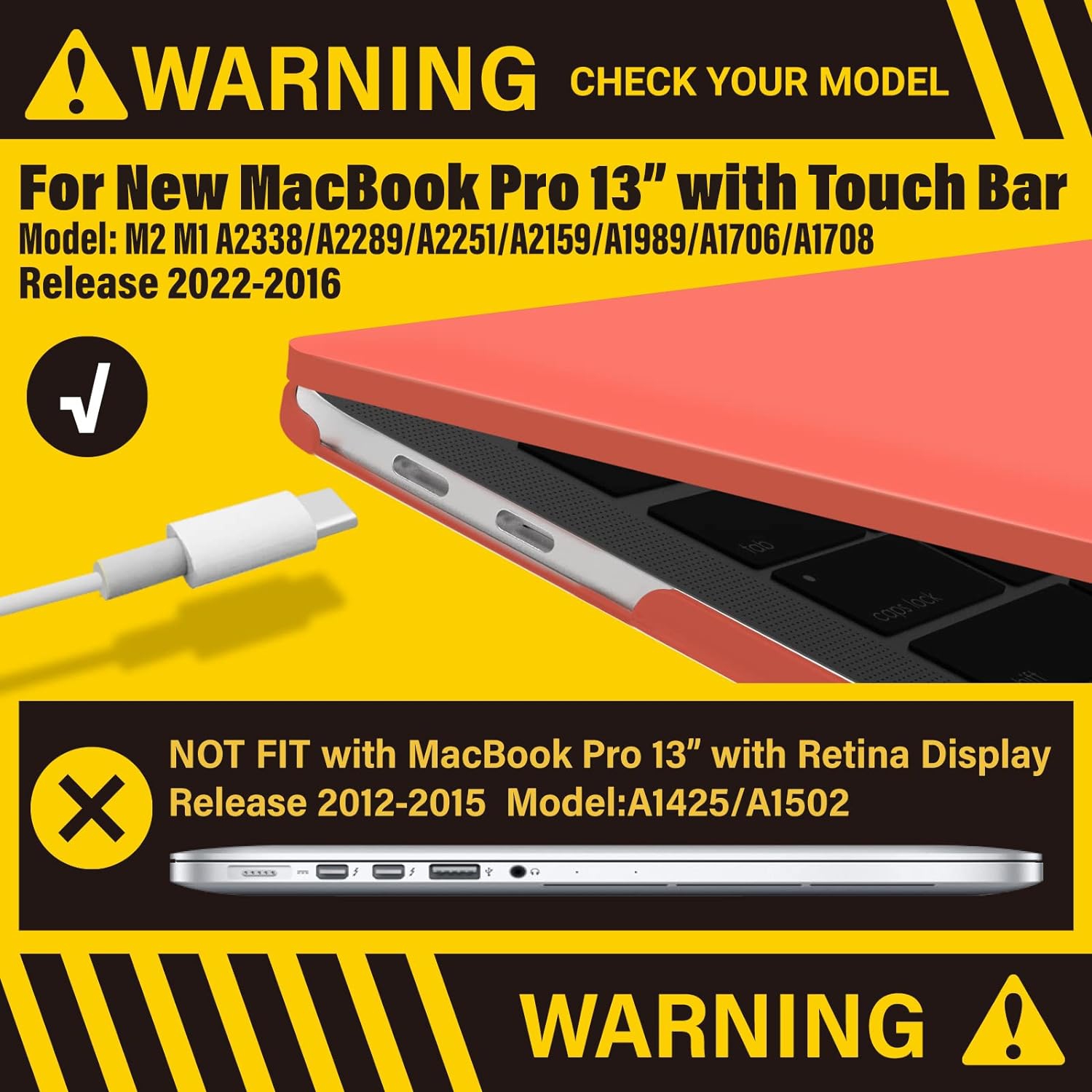 Compatible with 2023 2022 M2 MacBook Pro 13 Inch Case 2021 2020 M1 A2338 A2289 A2251 A2159 A1989 A1706 A1708,