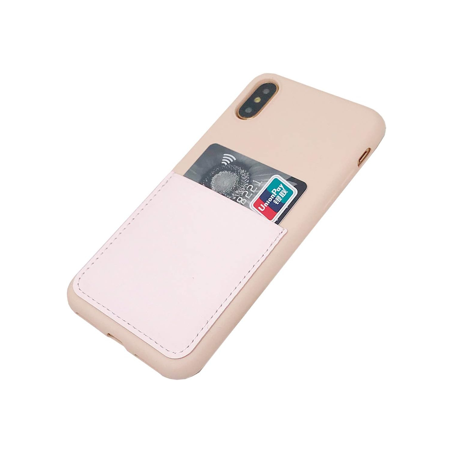 Étui en silicone liquide ultramince compatible avec les téléphones XS/X 10 de iPhone avec fente pour carte ultra-mince et souple