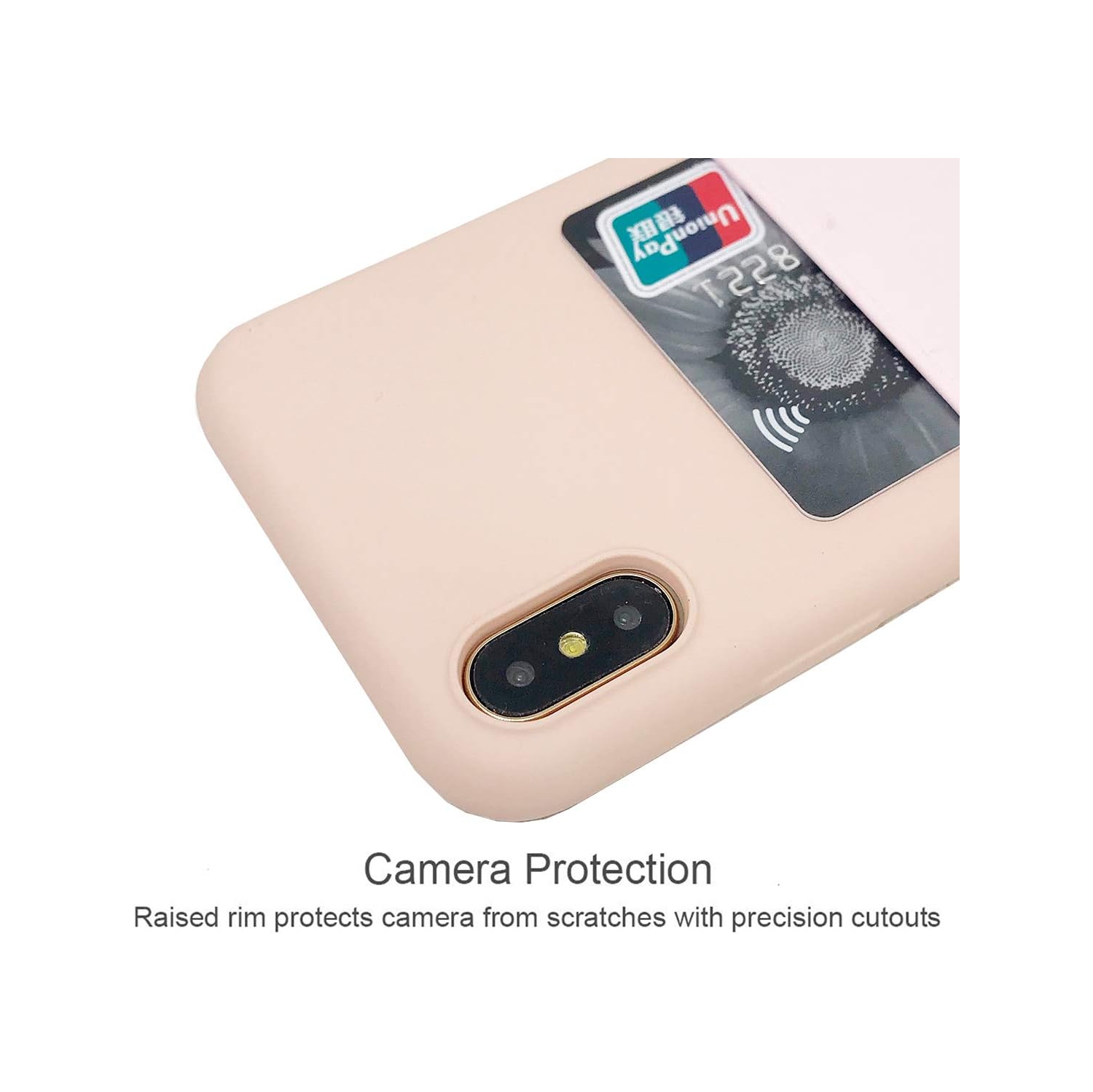 Étui en silicone liquide ultramince compatible avec les téléphones XS/X 10 de iPhone avec fente pour carte ultra-mince et souple