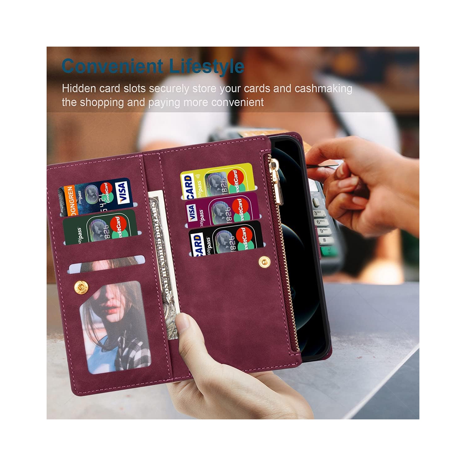 Wallet Case for Google Pixel 6, Vintage Premium PU Leather Cover Flip Case with Card Slots Magnetic Closure