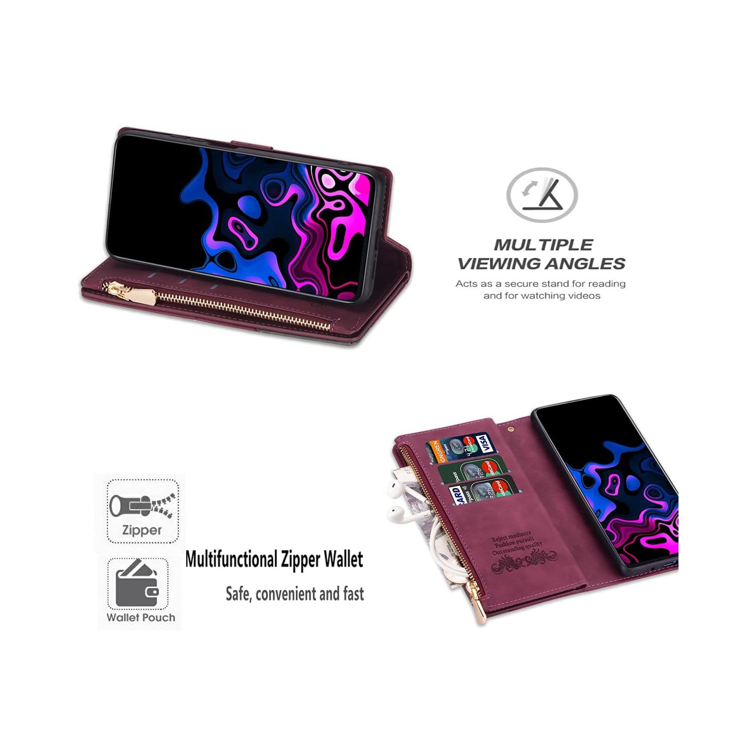 Wallet Case for Google Pixel 6, Vintage Premium PU Leather Cover Flip Case with Card Slots Magnetic Closure