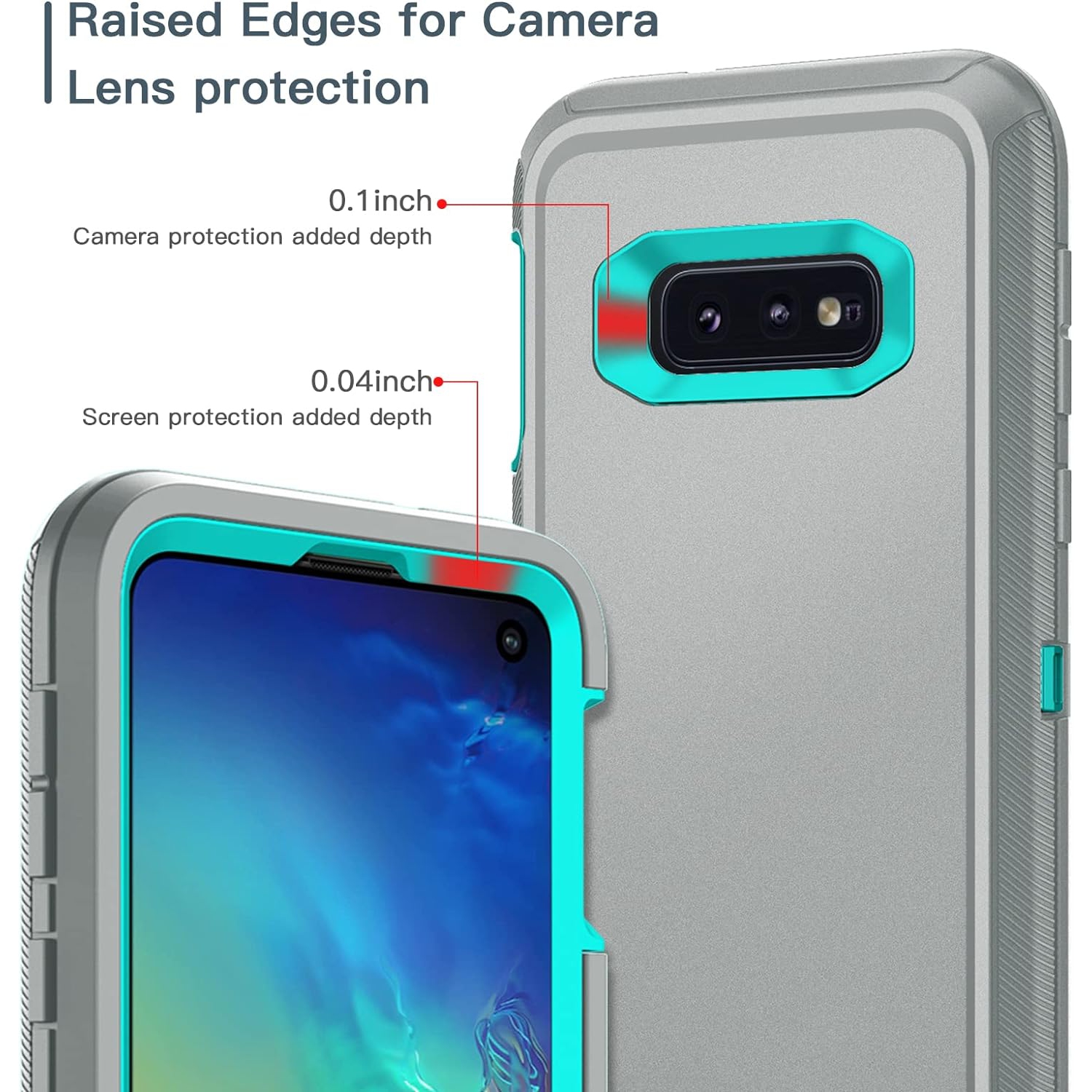 Pour les étuis robustes à 3 couches et à l'épreuve de la poussière et des chutes pour Galaxy S10E [sans protecteur d'écran]