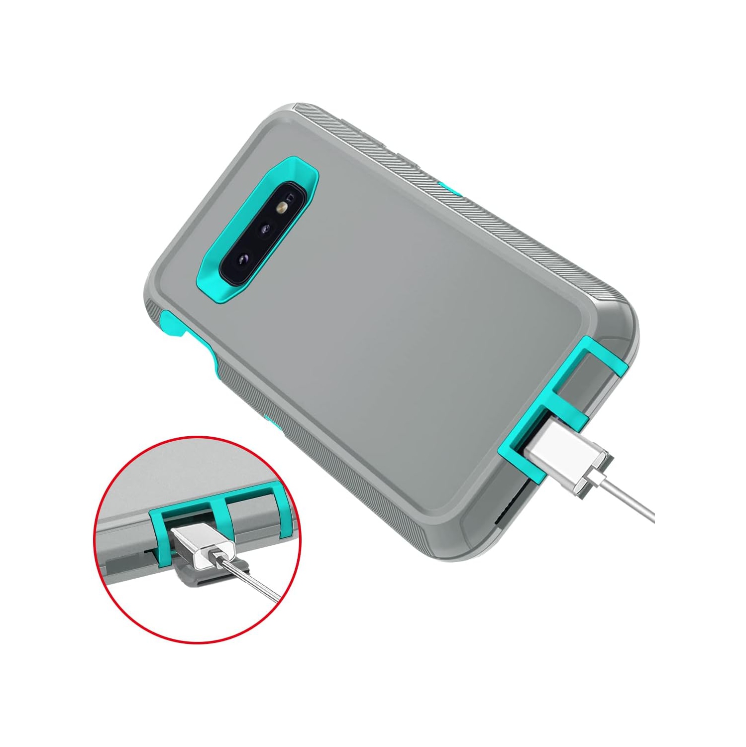 Pour les étuis robustes à 3 couches et à l'épreuve de la poussière et des chutes pour Galaxy S10E [sans protecteur d'écran]