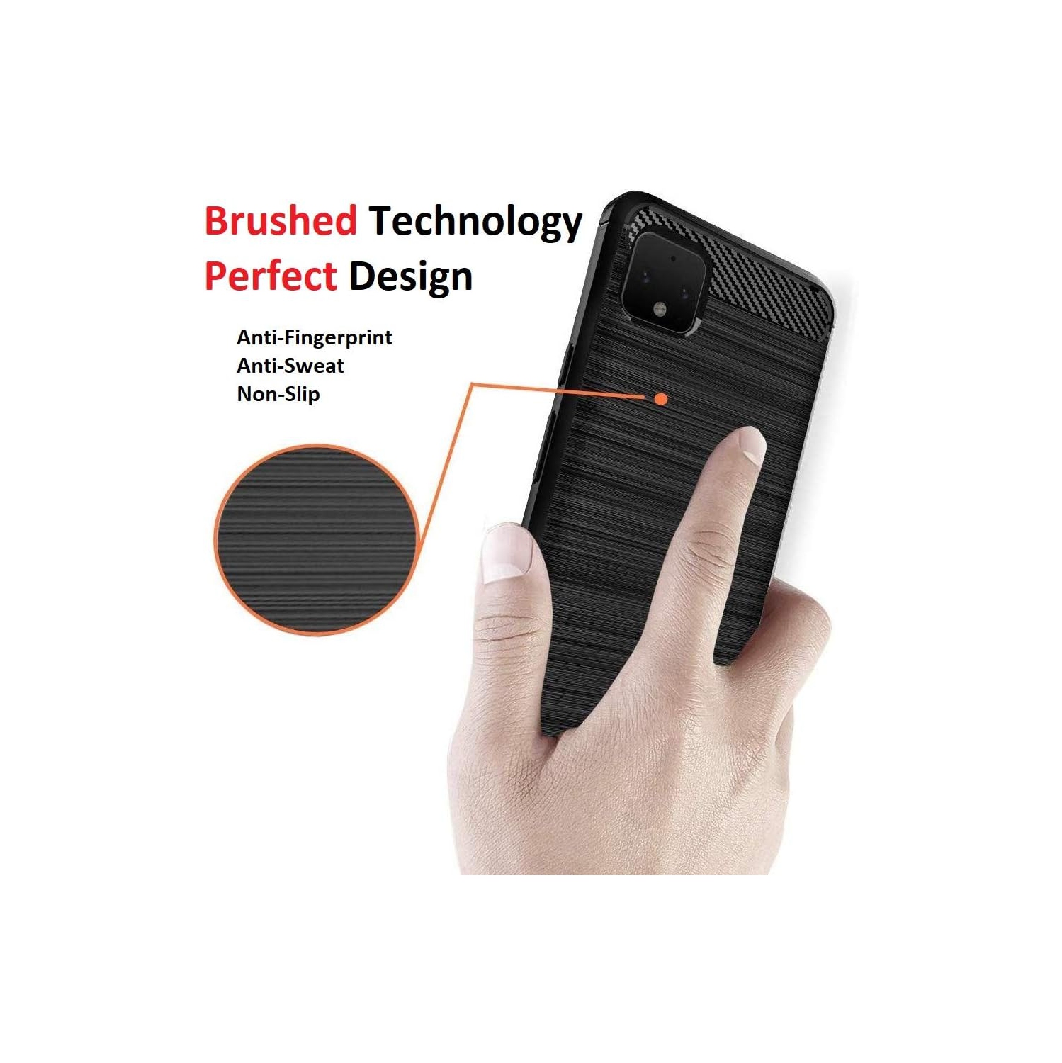 [Fibre de carbone] Étui pour Pixel 4 de Google, durable [absorption des chocs] Étui mince en TPUR mat léger (bleu marine