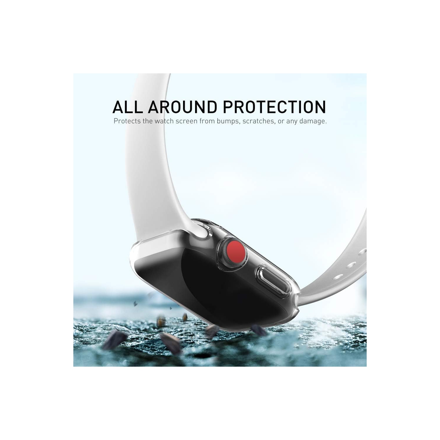 Compatible avec le protecteur d'écran pour Apple Watch 38&nbsp;mm, paquet de 3 protecteurs d'écran pour Apple Watch, étui en TPUR HD transparent