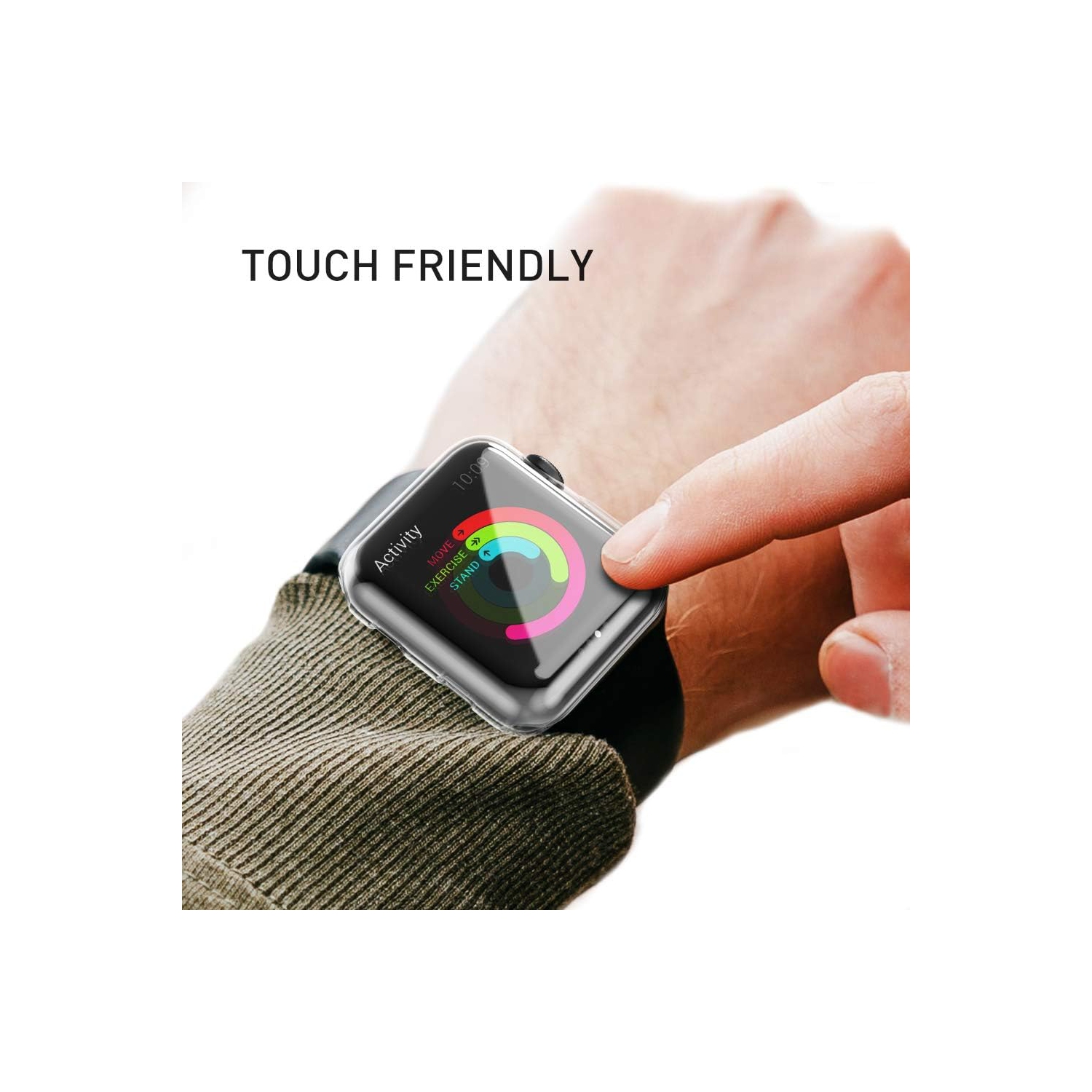 Compatible avec le protecteur d'écran pour Apple Watch 38&nbsp;mm, paquet de 3 protecteurs d'écran pour Apple Watch, étui en TPUR HD transparent