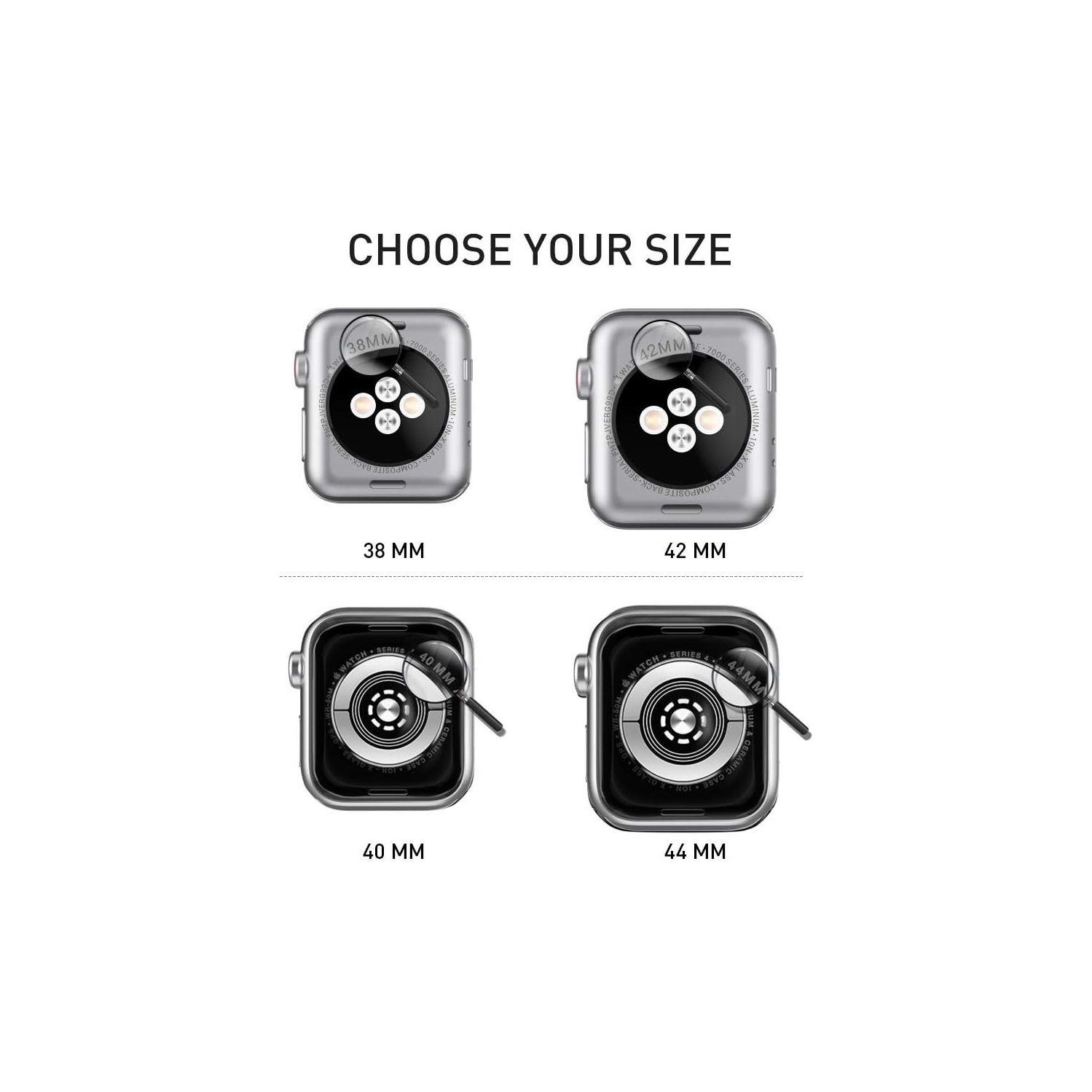 Compatible avec le protecteur d'écran pour Apple Watch 38&nbsp;mm, paquet de 3 protecteurs d'écran pour Apple Watch, étui en TPUR HD transparent