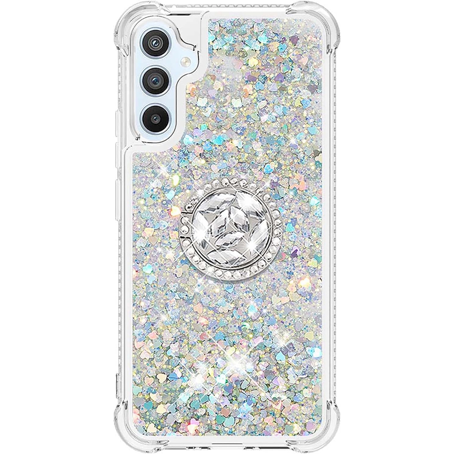 Glitter Clear Sparkly Bling Case for Samsung Galaxy A54 5G for Women Girls, Flowing Liquid Quicksand Cover