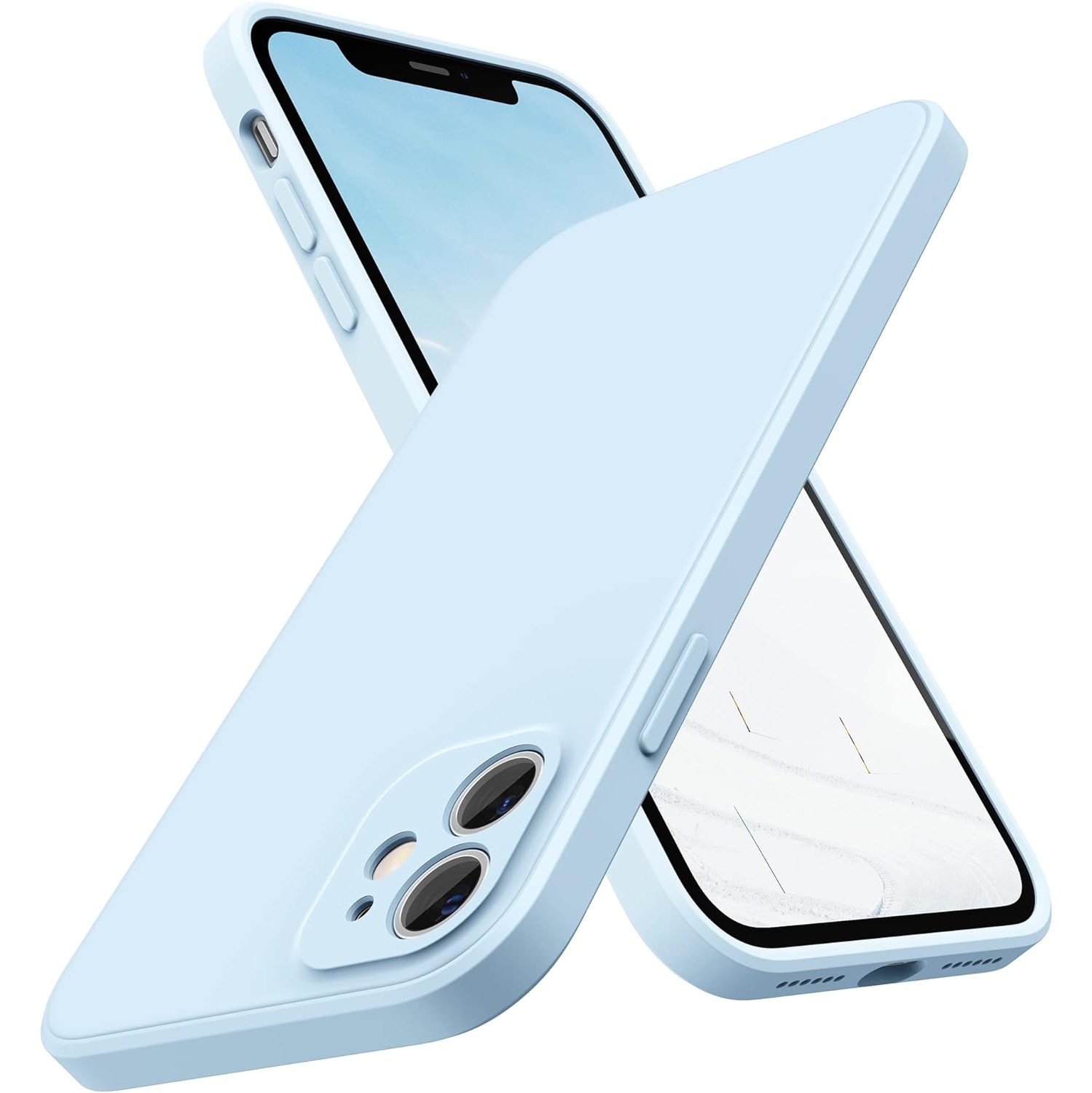 Silicone Case Compatible with iPhone 11, Soft Liquid Silicone Shockproof Flat Edge Phone Case (Individual