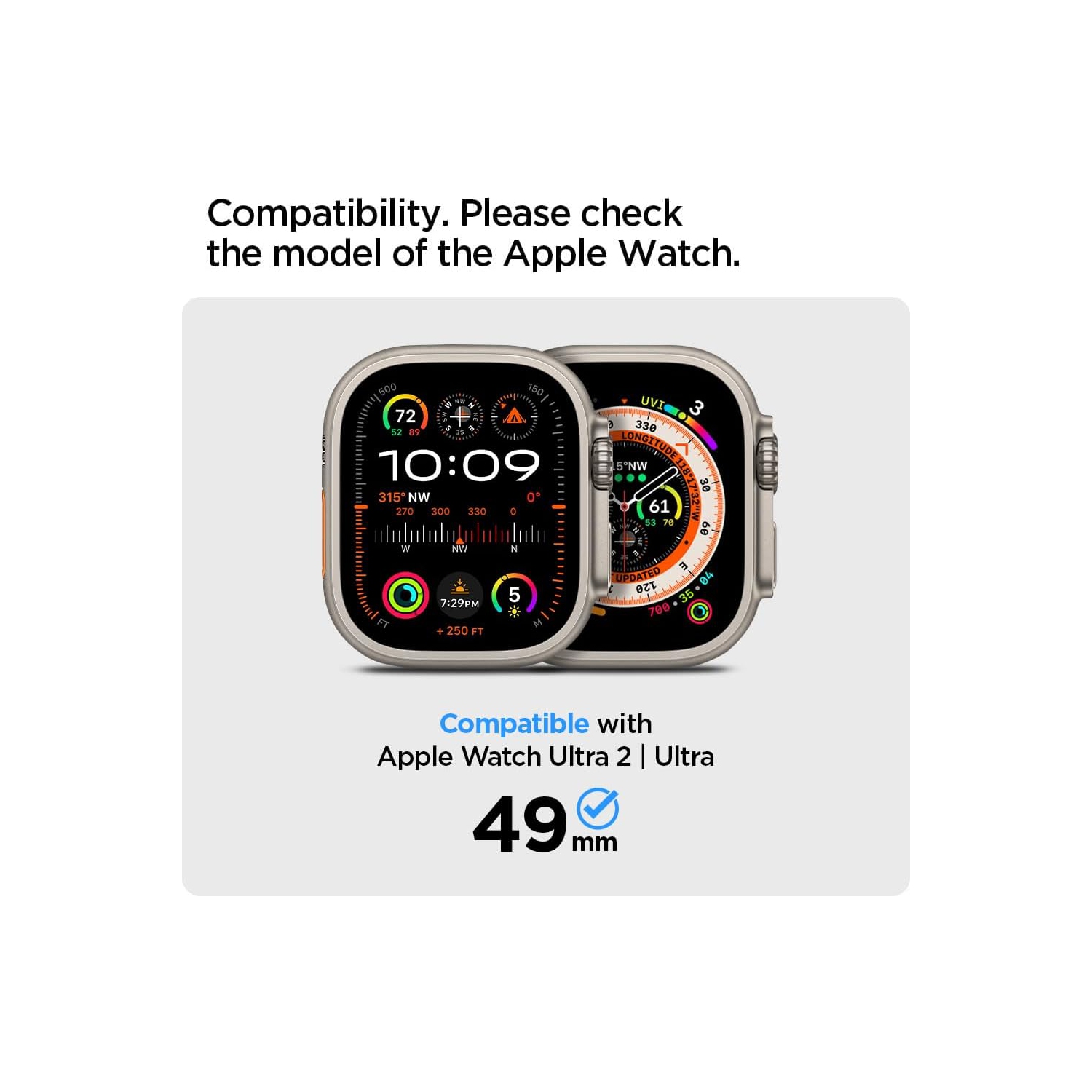 Étui Thin Fit 360 pour Apple Watch Ultra avec protecteur d'écran en verre trempé pour Apple Watch Ultra 49&nbsp;mm