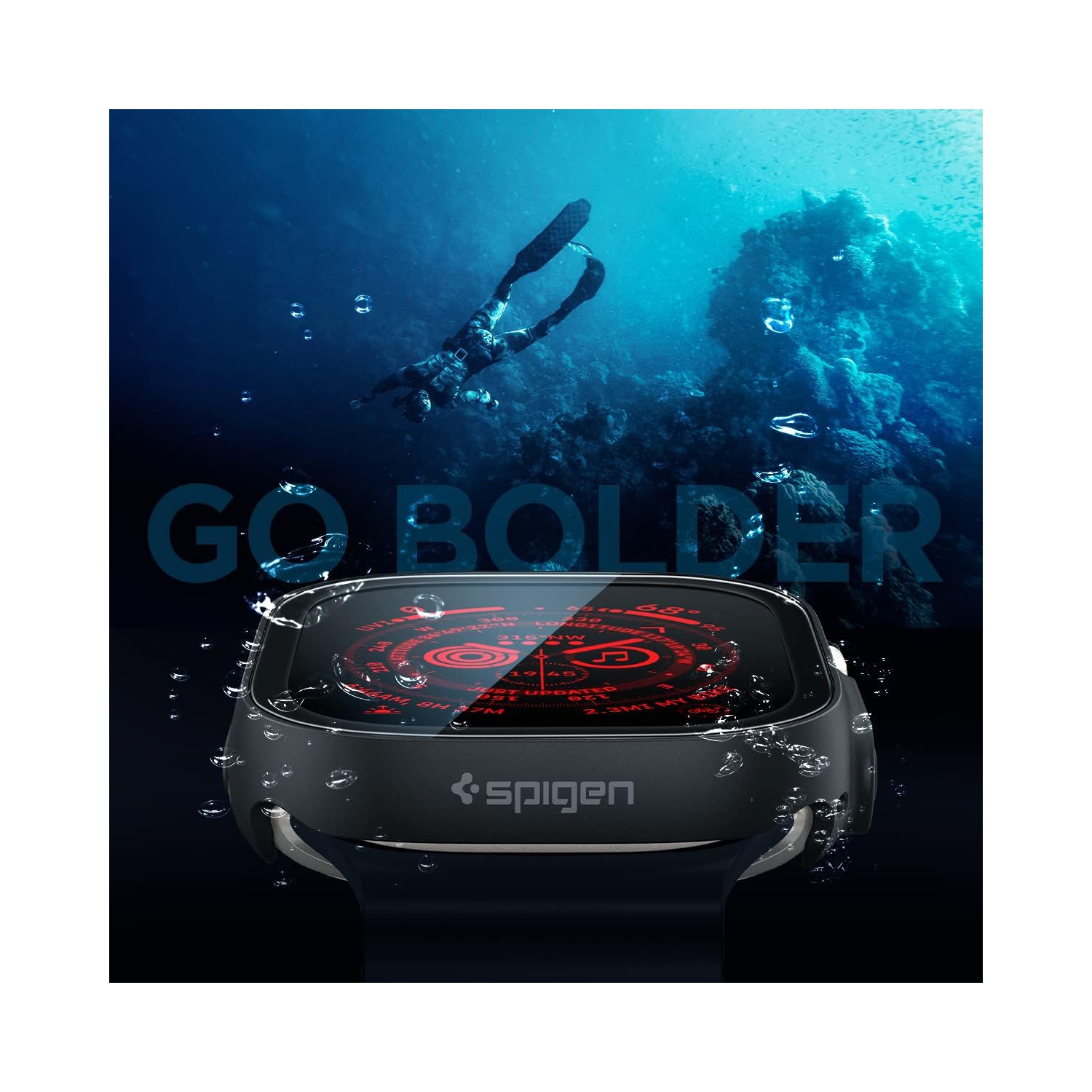 Étui Thin Fit 360 pour Apple Watch Ultra avec protecteur d'écran en verre trempé pour Apple Watch Ultra 49&nbsp;mm