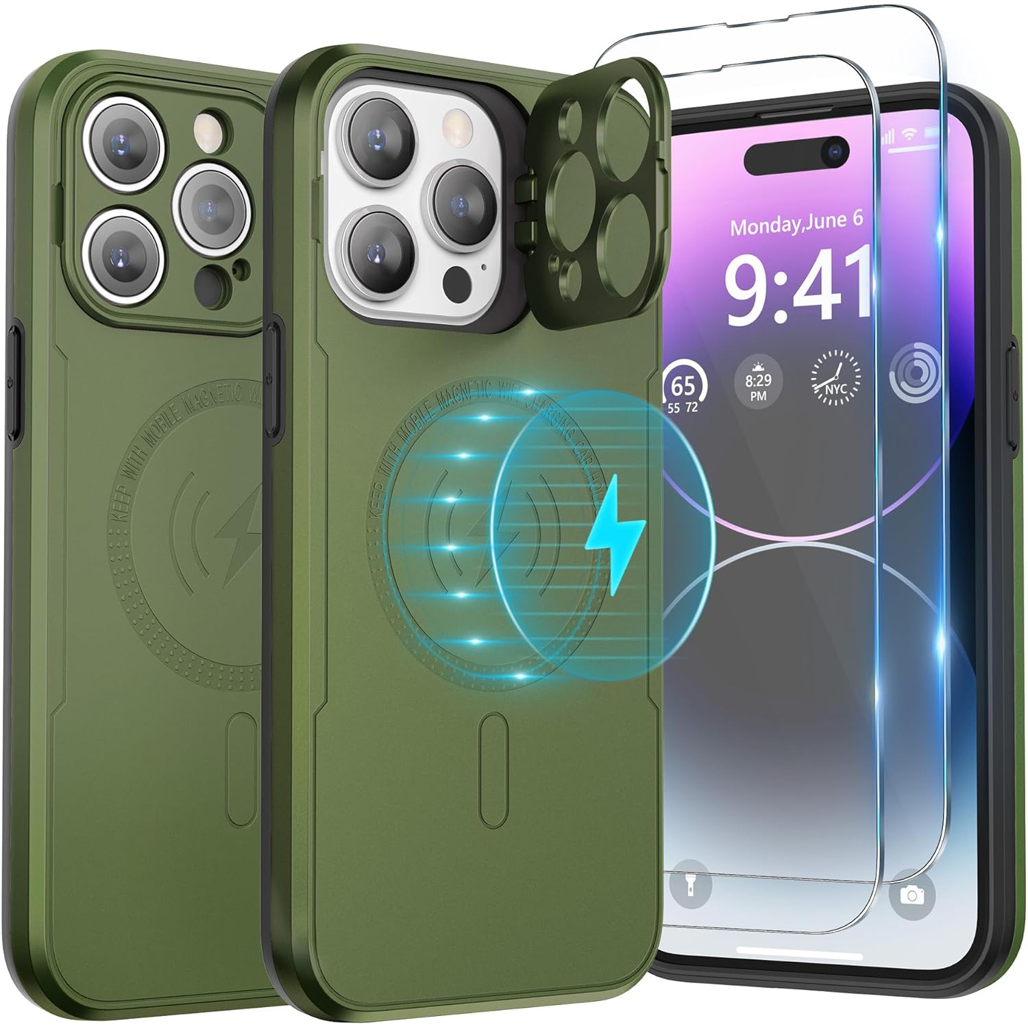 Magnetic Case for iPhone 14 Pro Max Case 6.7 inch, Compatible with MagSafe Charger & Car Holder (with Camera