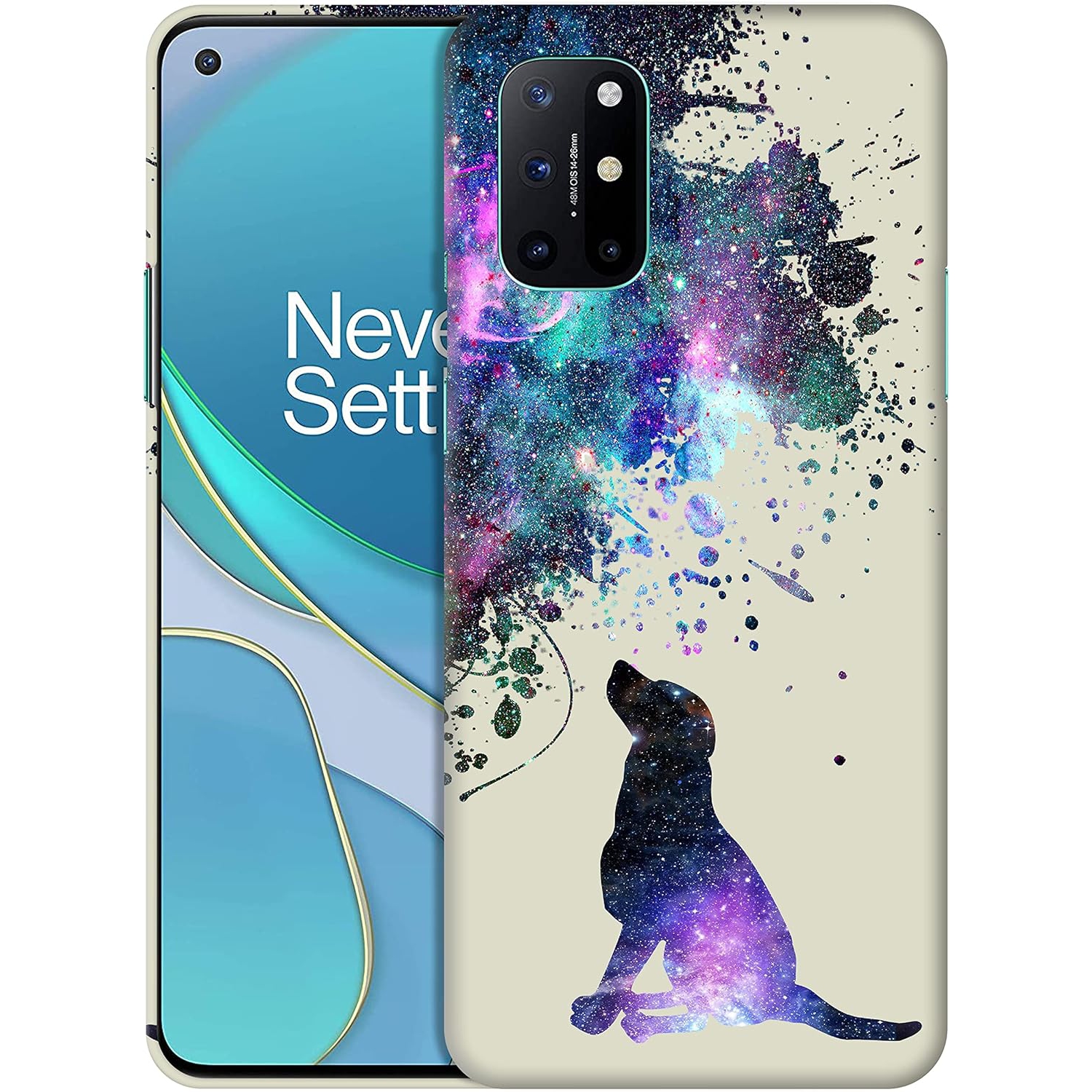 - Étui OnePlus 8T, étui 1 plus 8T, étui 1+8T 5G - motif de chien Galaxy imprimé mince, élégant et mignon plastique