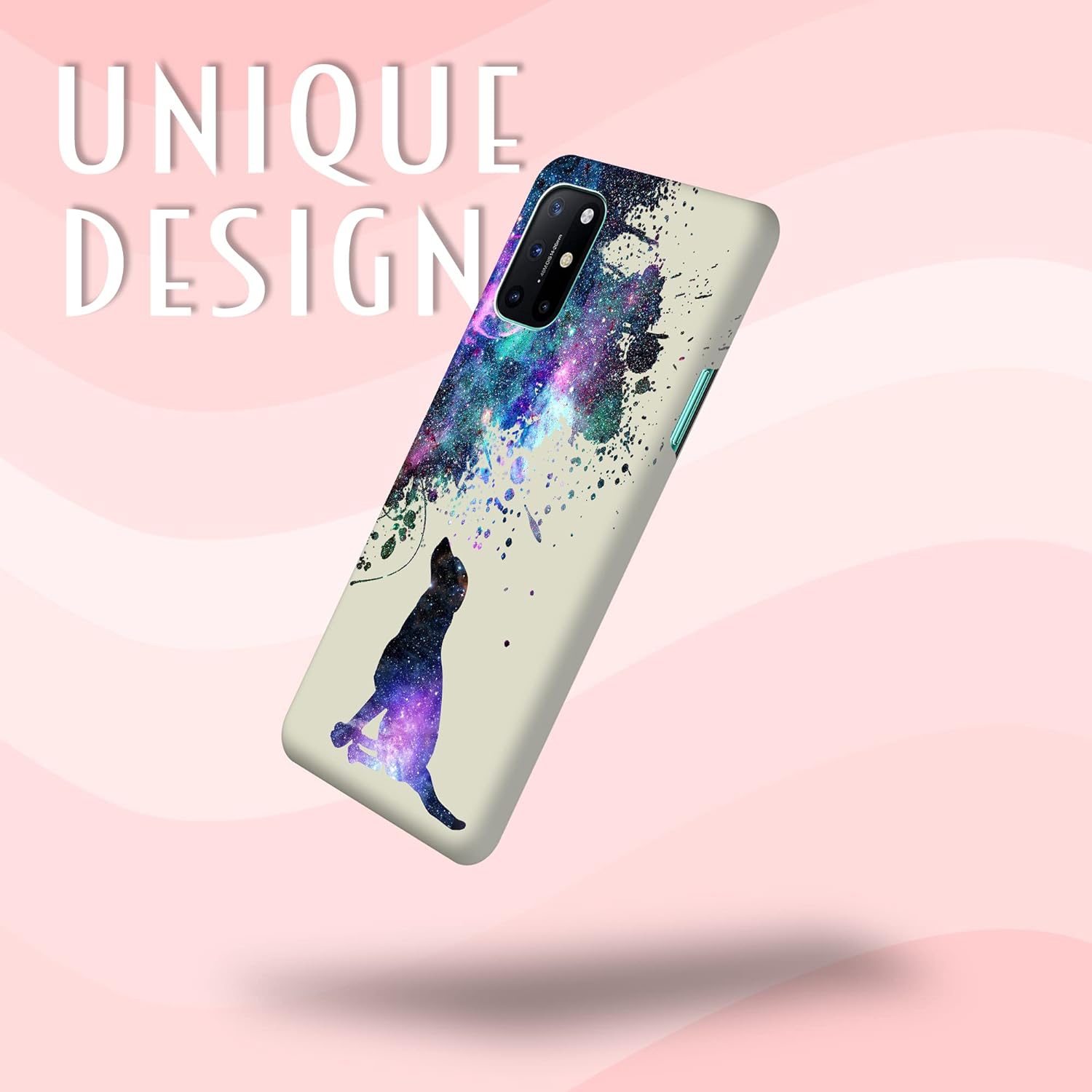 - Étui OnePlus 8T, étui 1 plus 8T, étui 1+8T 5G - motif de chien Galaxy imprimé mince, élégant et mignon plastique