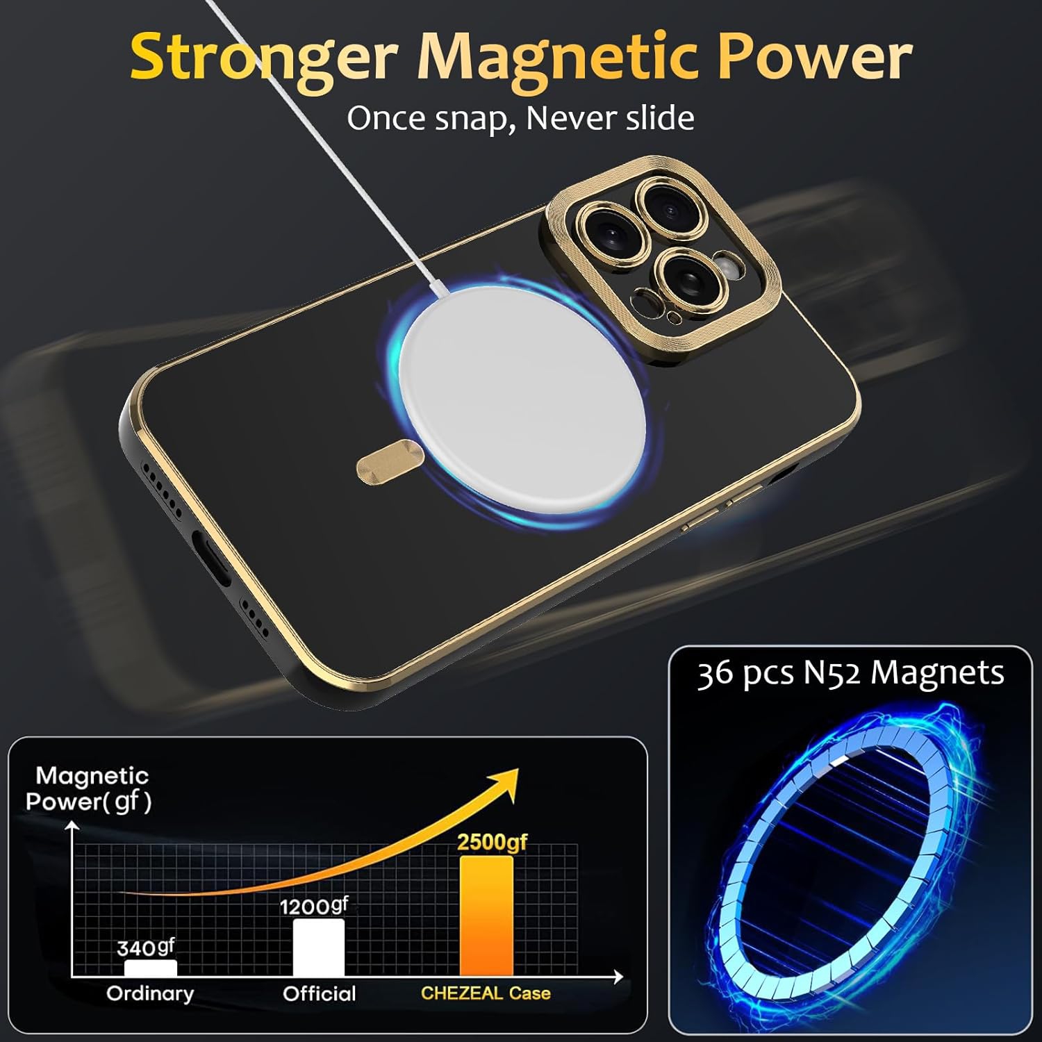 Magnetic Case for iPhone 14, Luxury Plating Cute Love Heart Phone Cover Compatible with Magsafe for Women Girls