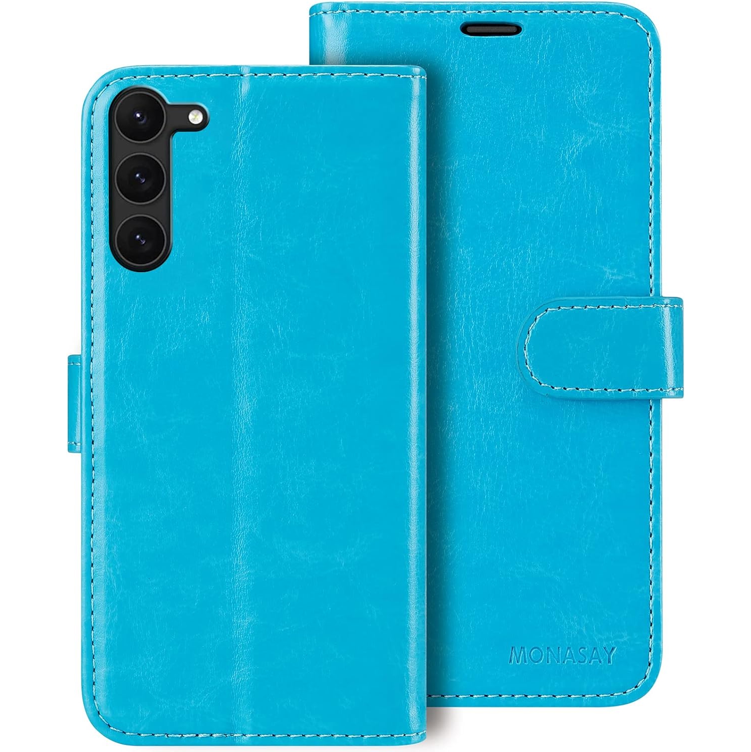 Étui portefeuille pour Galaxy S23+plus 5G, [anti-RFID] étui folio rabattable en cuir pour téléphone cellulaire avec porte-carte de crédit