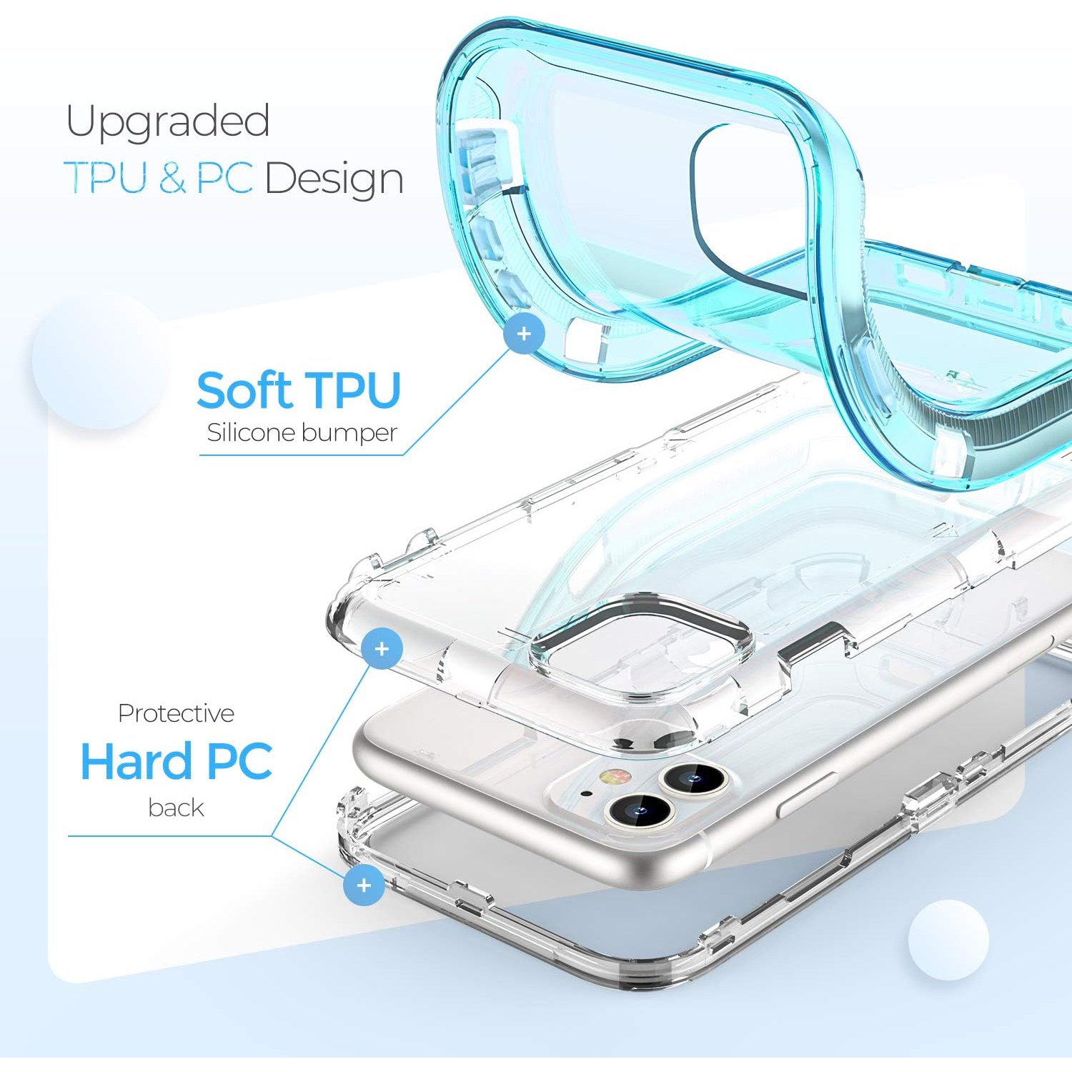 Case Compatible with iPhone 11 pro max Case, Heavy Duty Shockproof Anti-Fall Clear case