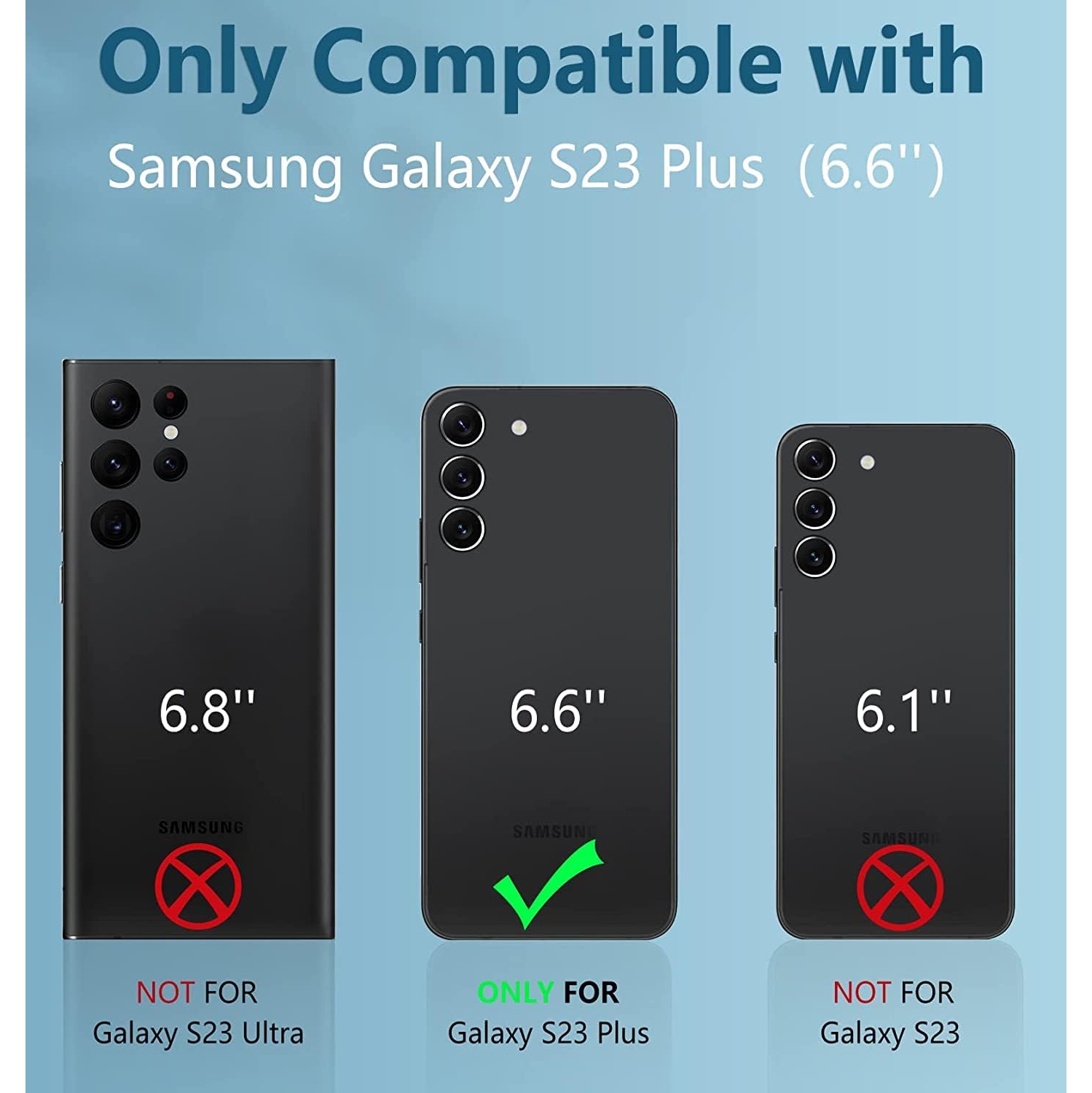 Étui 3-en-1 2 pour Galaxy S23 plus 5G de Samsung avec protecteur d'écran en verre trempé, étui antichoc mince