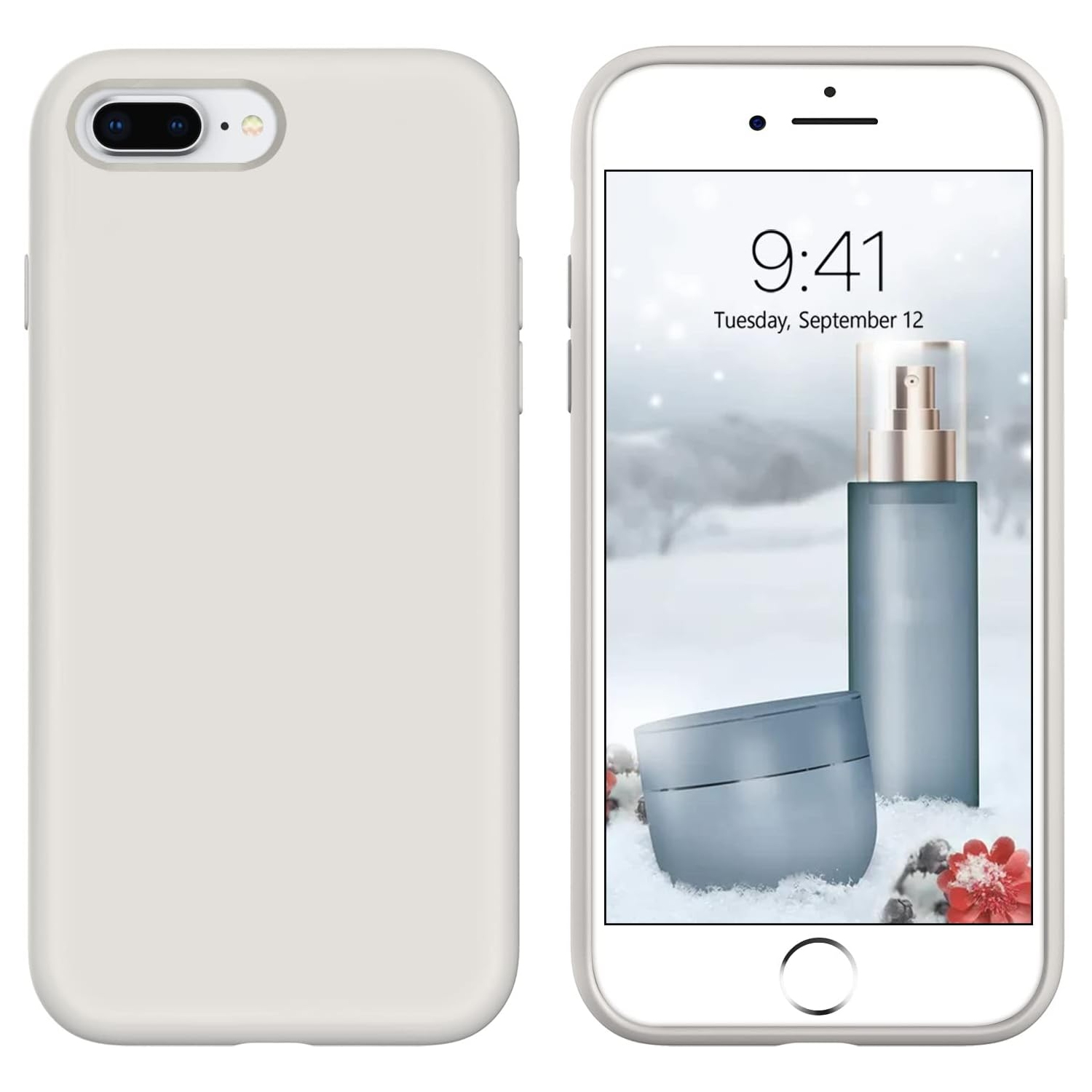 Case for iPhone 8 Plus, iPhone 7 Plus Case Liquid Silicone Soft Gel Rubber Slim Microfiber Lining Cushion