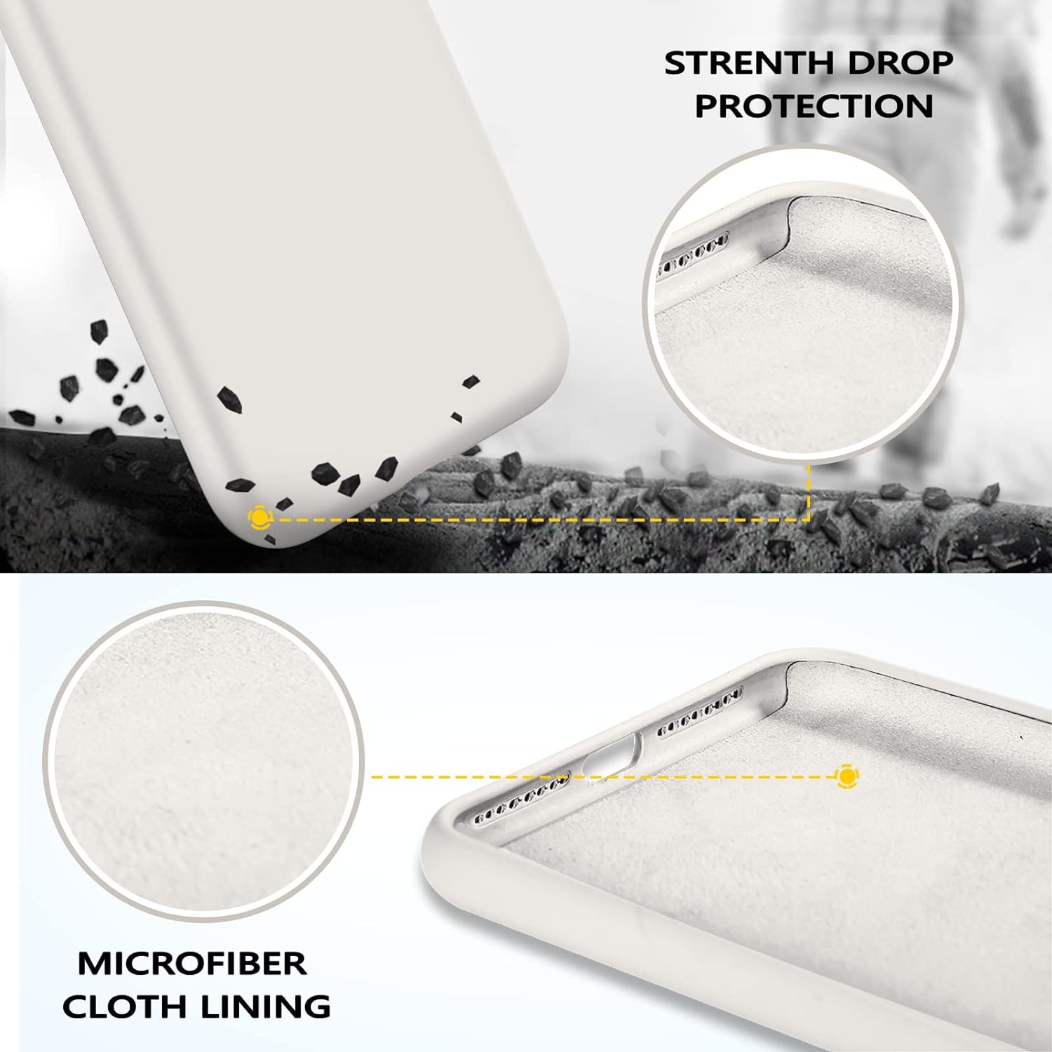 Case for iPhone 8 Plus, iPhone 7 Plus Case Liquid Silicone Soft Gel Rubber Slim Microfiber Lining Cushion