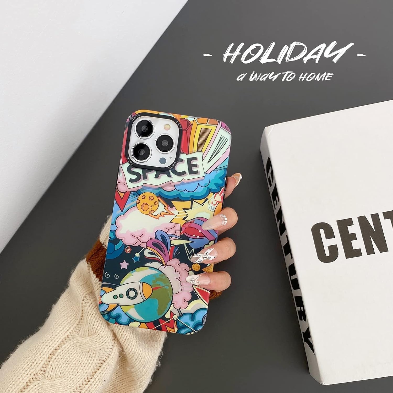 for iPhone 15 Pro Max Cute Case, Cool Cartoon Astronaut Space Moon Rocket Laser Glitter Bling Design