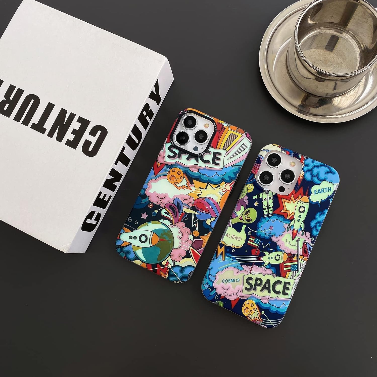 for iPhone 15 Pro Max Cute Case, Cool Cartoon Astronaut Space Moon Rocket Laser Glitter Bling Design