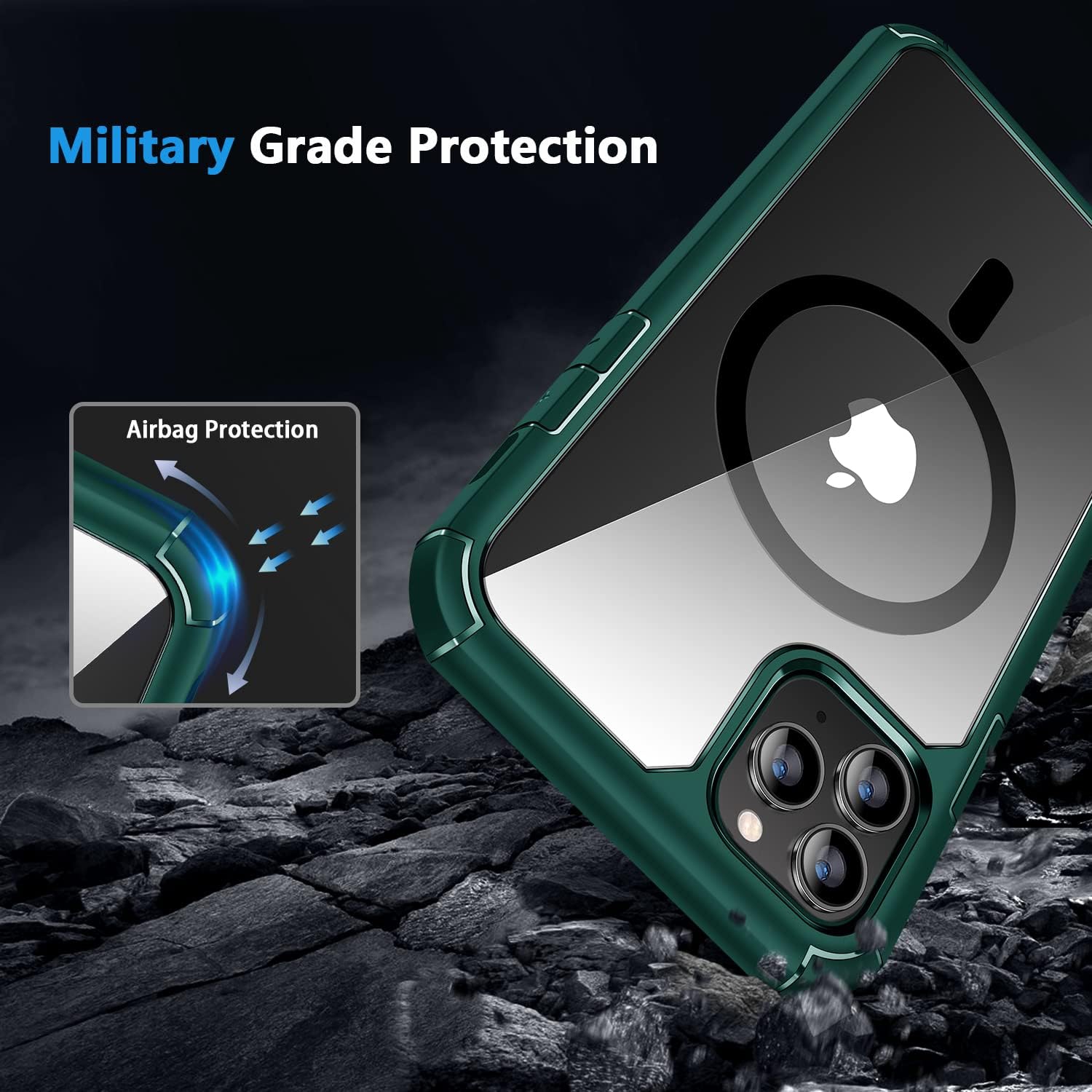 Magnetic Case Compatible with iPhone 11 Pro Case [Compatible with MagSafe] with Screen Protector and Camera Lens