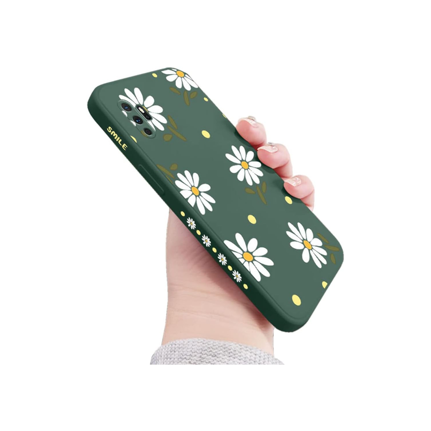 Pour étui Galaxy Note 10 plus Cute Daisy Pattern Protection antichoc TPU Bumper liquide silicone