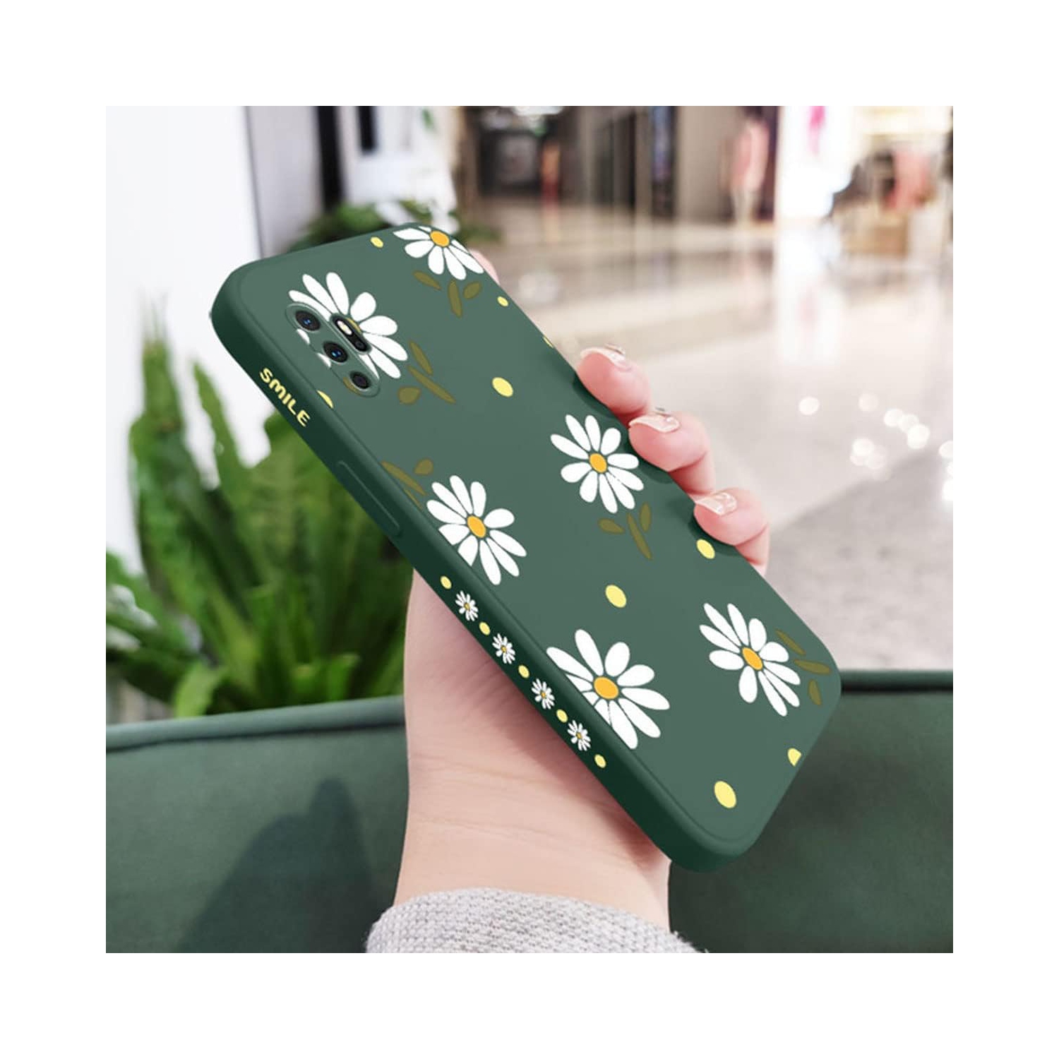 Pour étui Galaxy Note 10 plus Cute Daisy Pattern Protection antichoc TPU Bumper liquide silicone