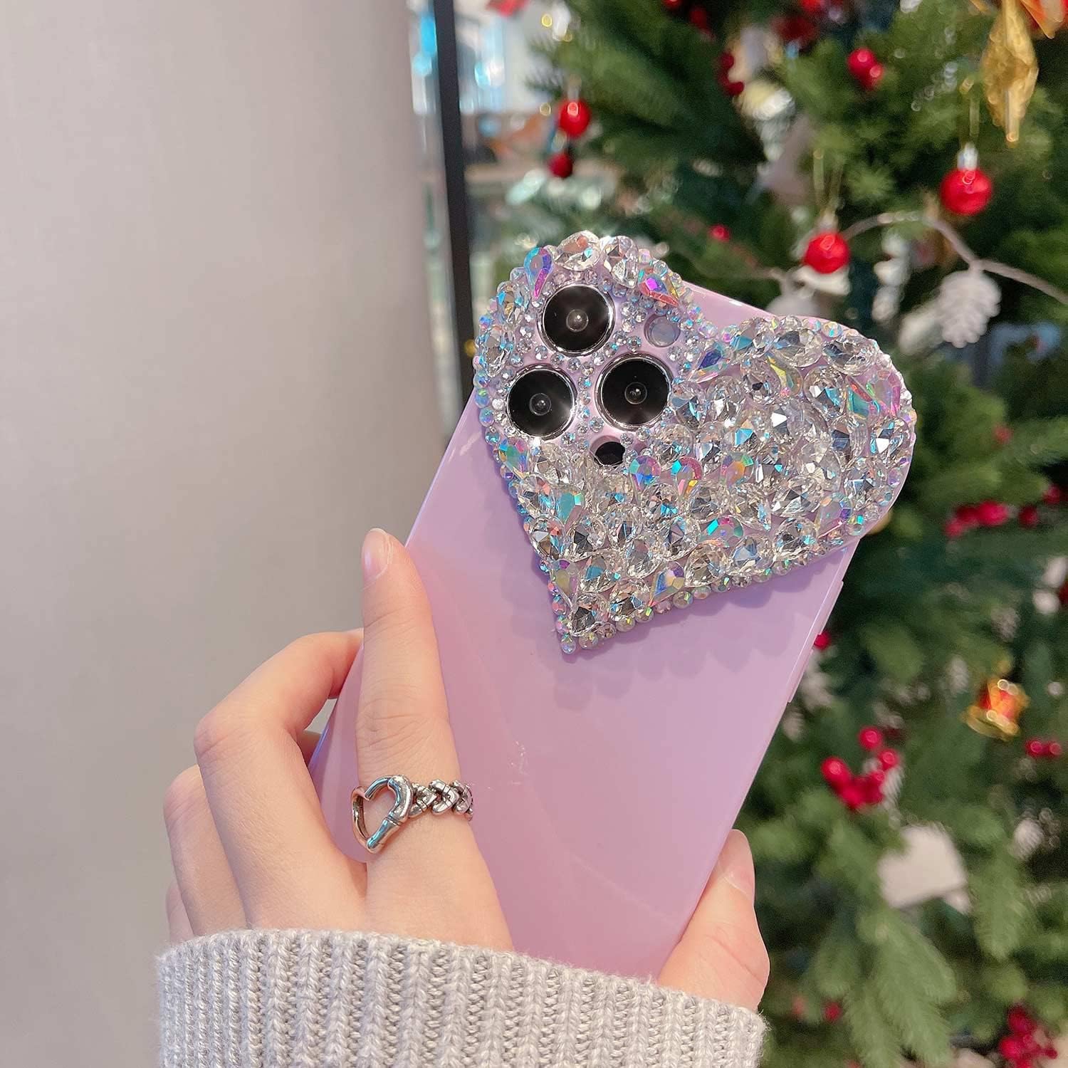 Glitter Case for iPhone 15 Pro Max 6.7”, Cute Sparkle Shiny Bling Phone TPU Bumper Cover with Girly Bling